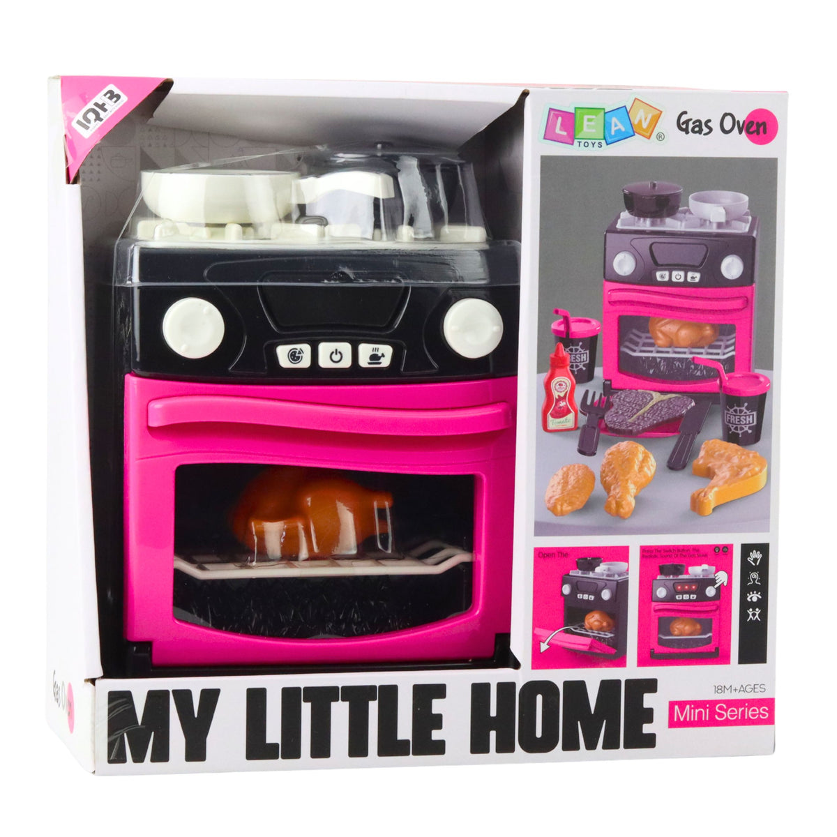 Spielküche Mit Backofen Lebensmitteln Lichtern Geräuschen Rosa