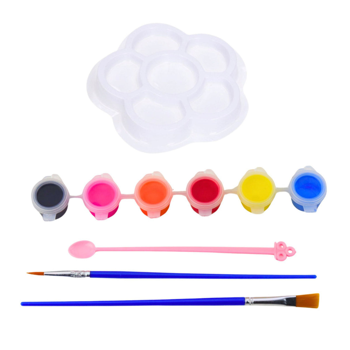 Creative Set Dog Bowl For Painting Paints Brushes Diy 6 Pcs.