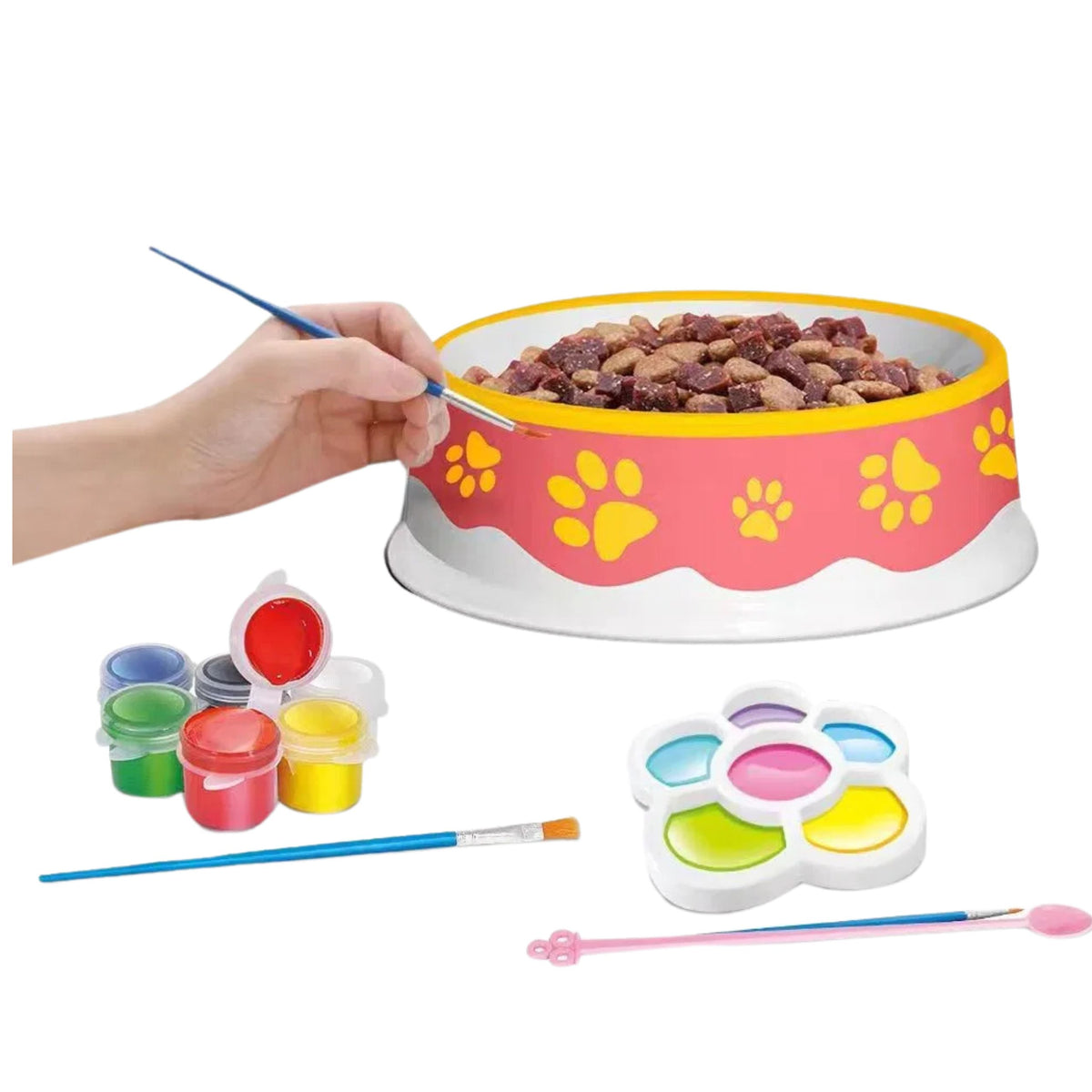 Set Creativo Ciotola Per Pittura Vernici Pennelli Fai Da Te 6 Pz.