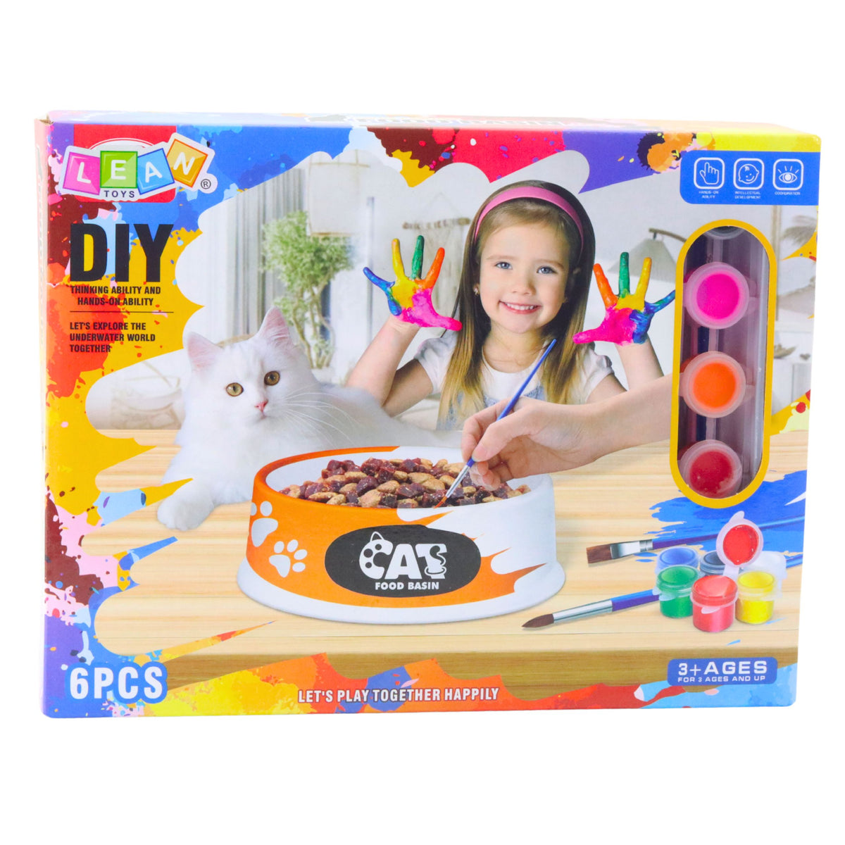 Set Creativo Ciotola Per Pittura Vernici Pennelli Fai Da Te 6 Pz.