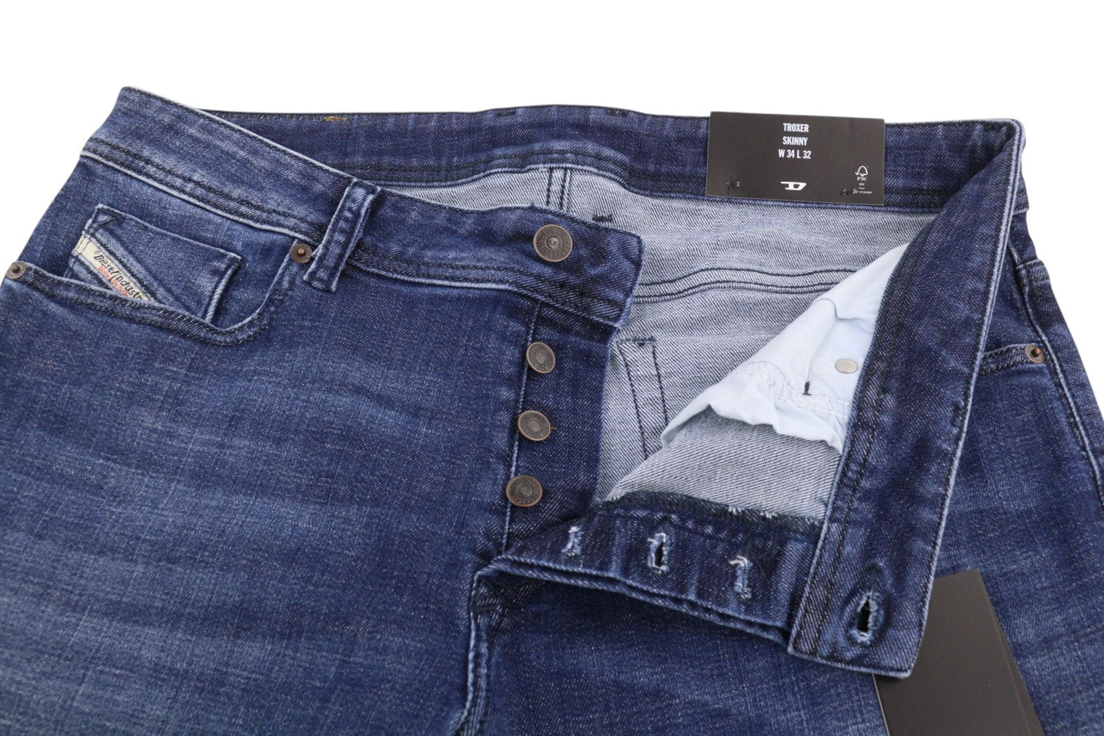 Diesel Troxer R9i69 Men Jeansblue Whiskers Faded Skinny Fit