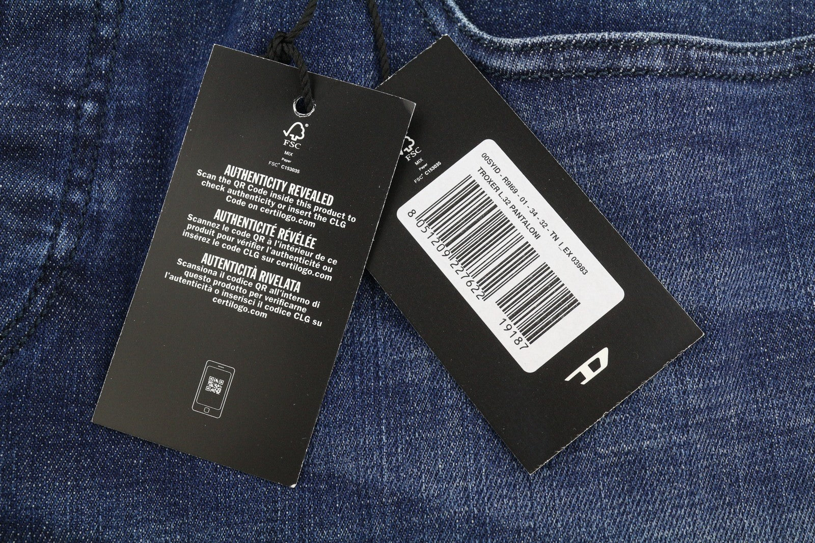 Diesel Troxer R9i69 Men Jeansblue Whiskers Faded Skinny Fit