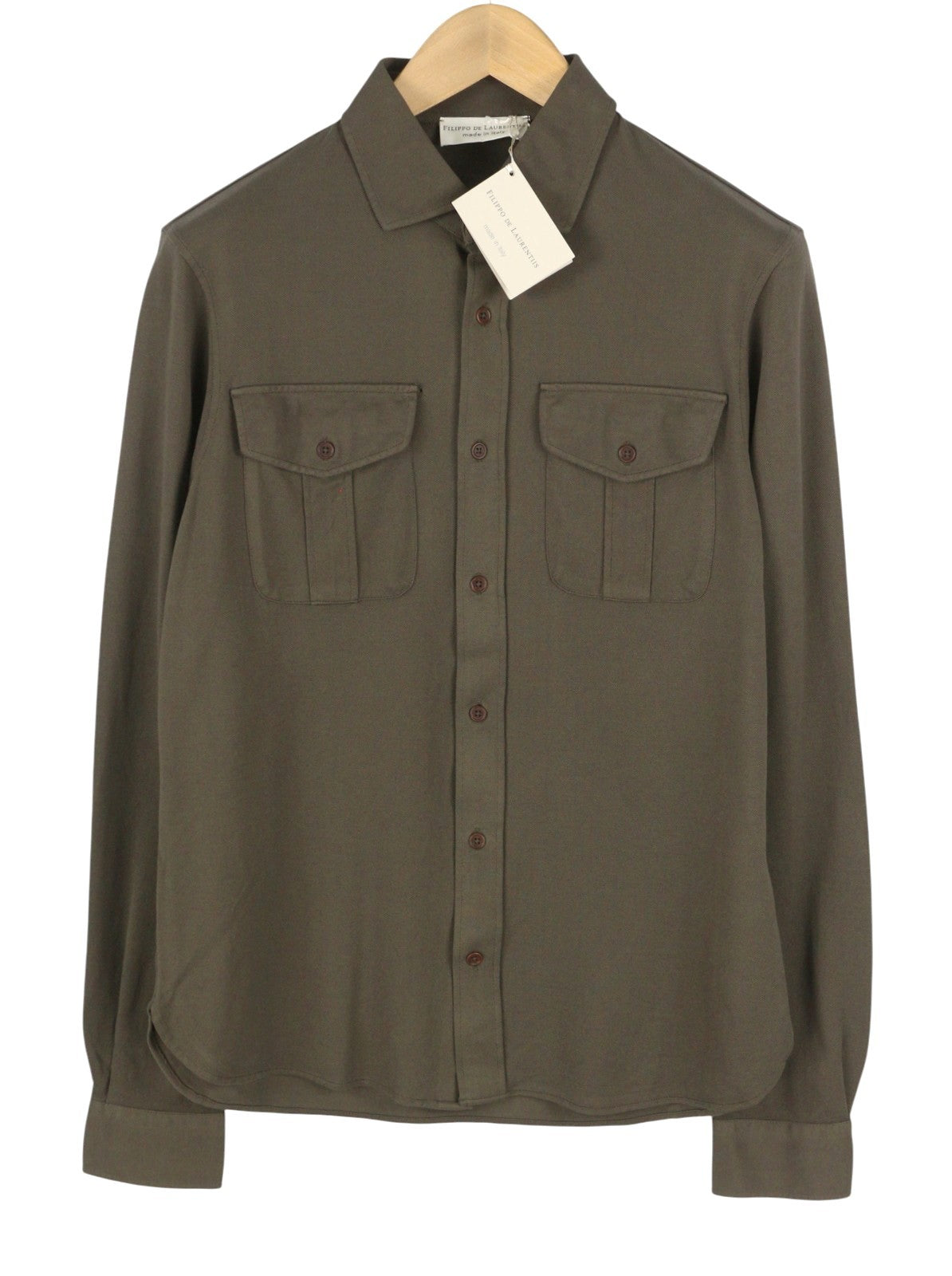 Filippo De Laurentiis Men Shirt It50brown Patch Pockets Button-up