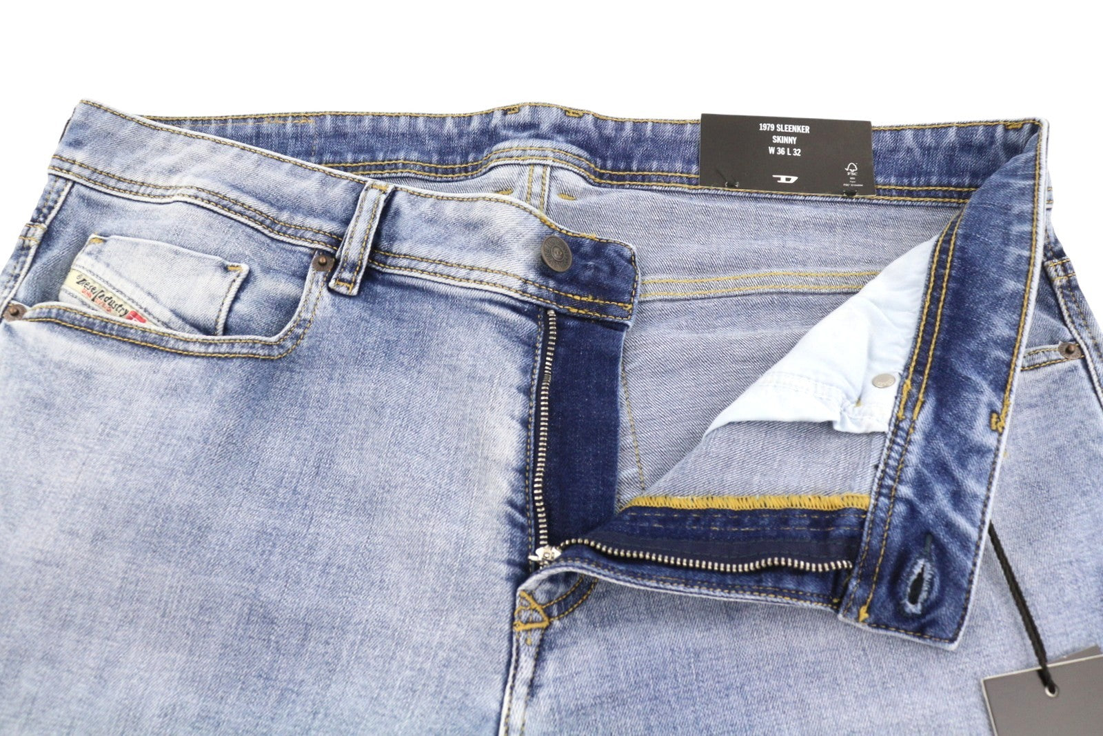 Diesel 1979 Sleenker R329k Mænd Jeansblå Faded Skinny Fit Rrp195