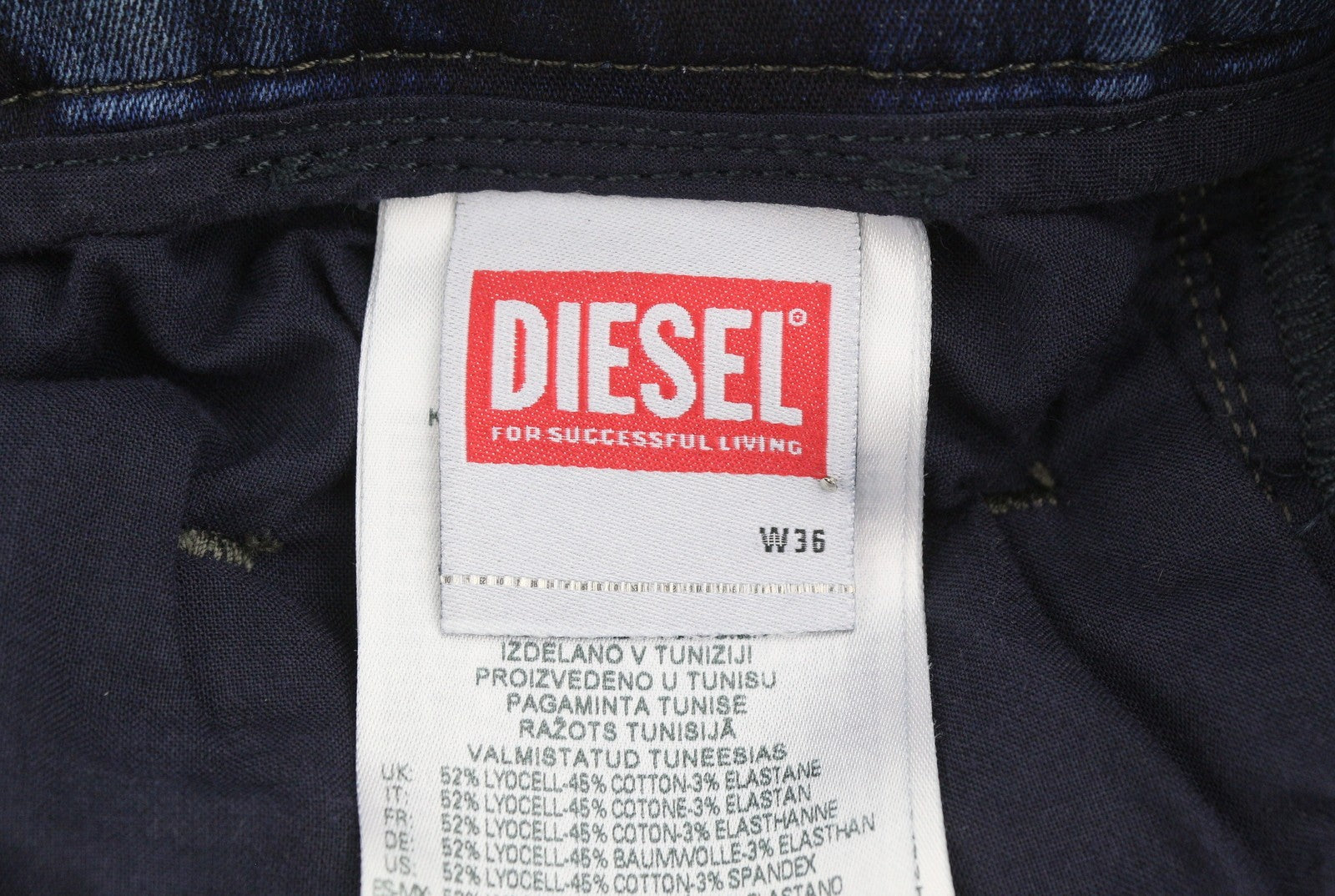 Diesel Krooley-e-ne E9h11 Męskie dżinsyblue Distress Faded Jogg Rrp295