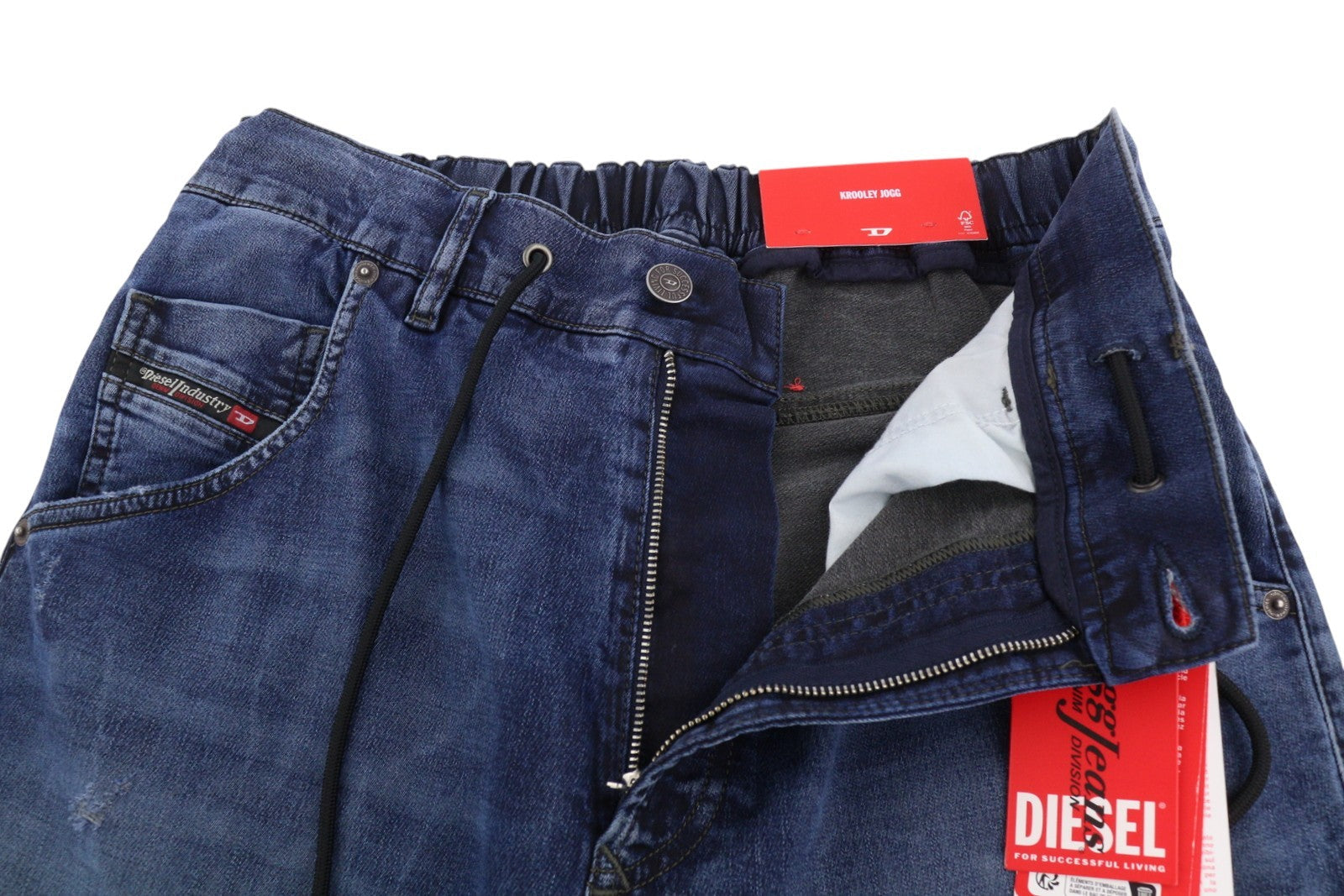 Diesel Krooley-e-ne E9h11 Męskie dżinsyblue Distress Faded Jogg Rrp295