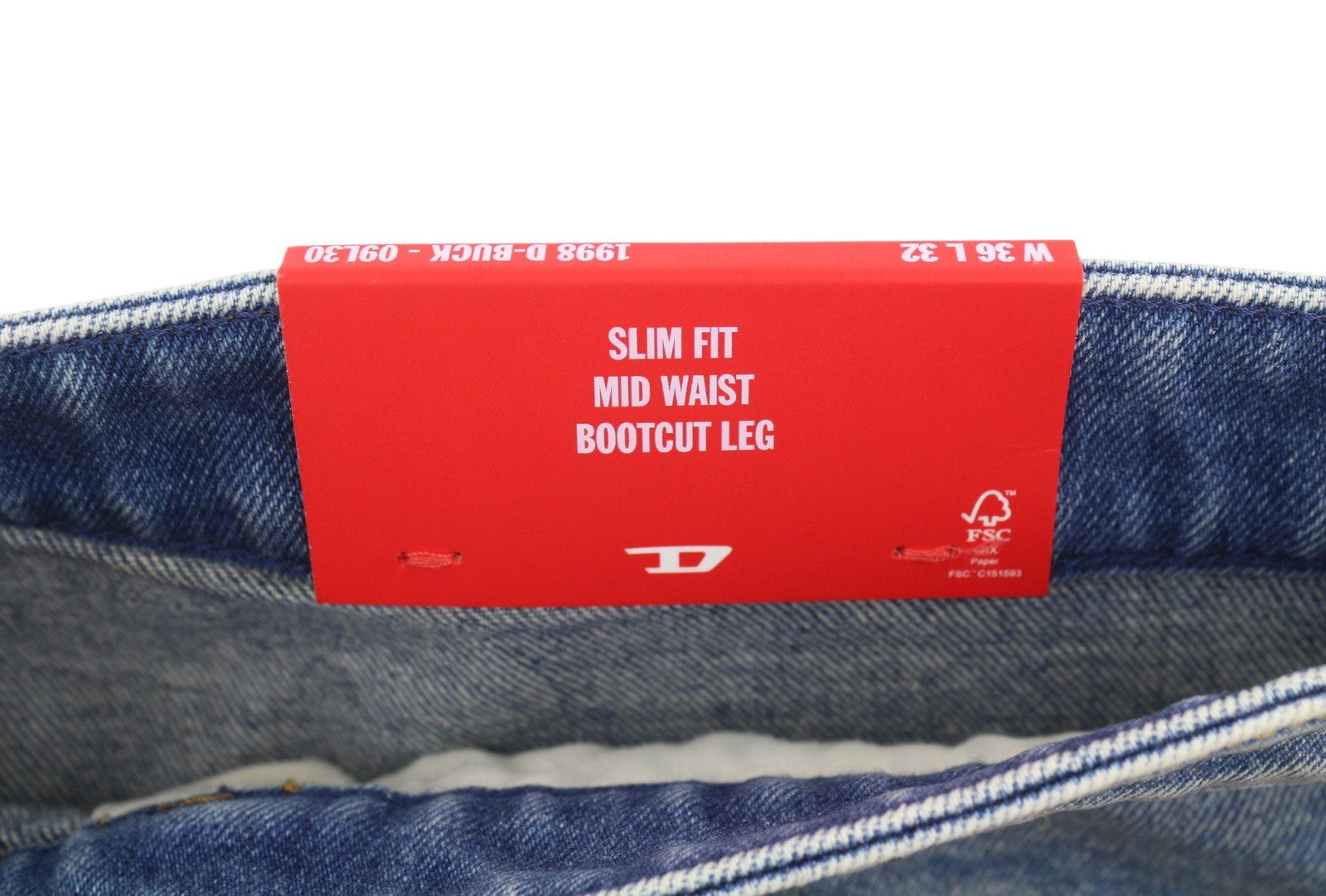 Diesel 1998 D-buck 09l30 Hombre Jeansblue Corte Slim Bootcut Pierna Rrp225