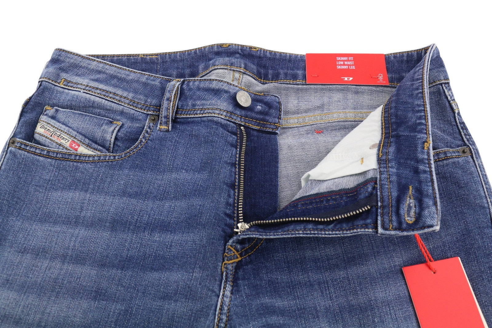 Diesel 1979 Sleenker 09l02 Herre Jeansblå Falmet Skinny Lav talje