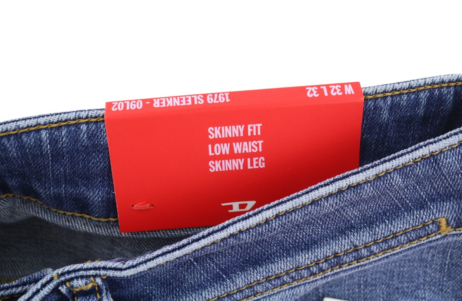 Diesel 1979 Sleenker 09l02 Herre Jeansblå Falmet Skinny Lav talje