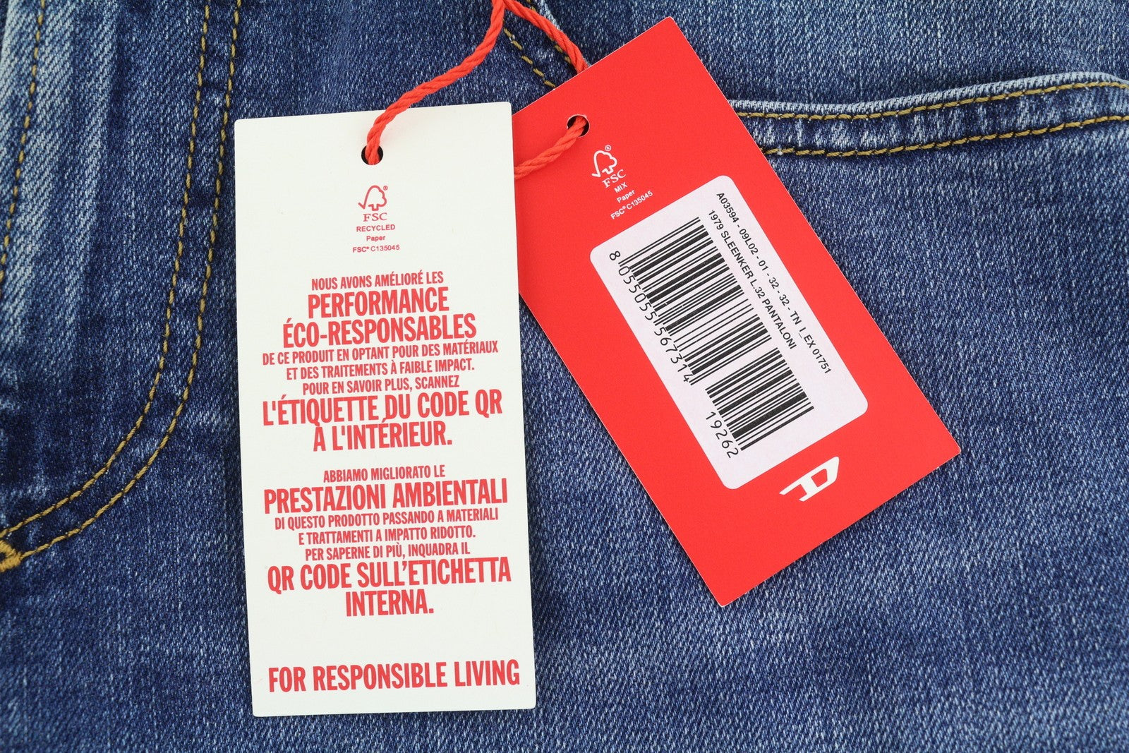 Diesel 1979 Sleenker 09l02 Herre Jeansblå Falmet Skinny Lav talje