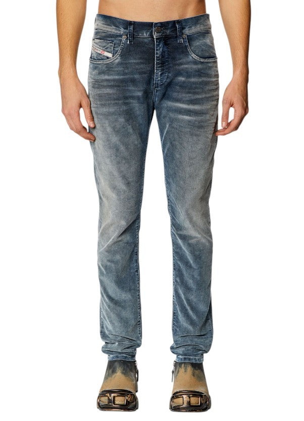 Diesel 2019 D-strukt 068jf Pantalon Hommebleu Corduroy Slim Fit Rrp225
