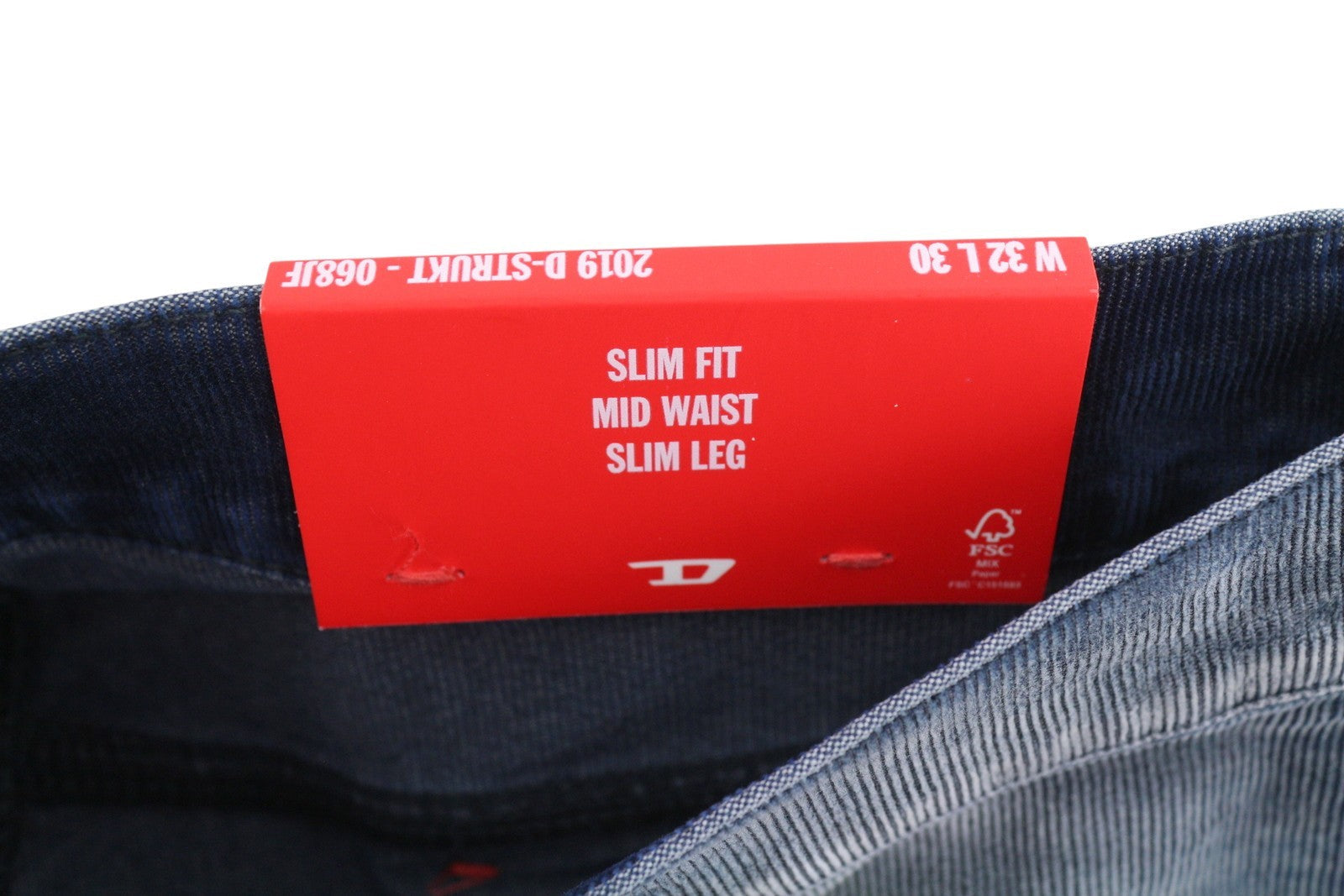 Diesel 2019 D-strukt 068jf Pantalon Hommebleu Corduroy Slim Fit Rrp225