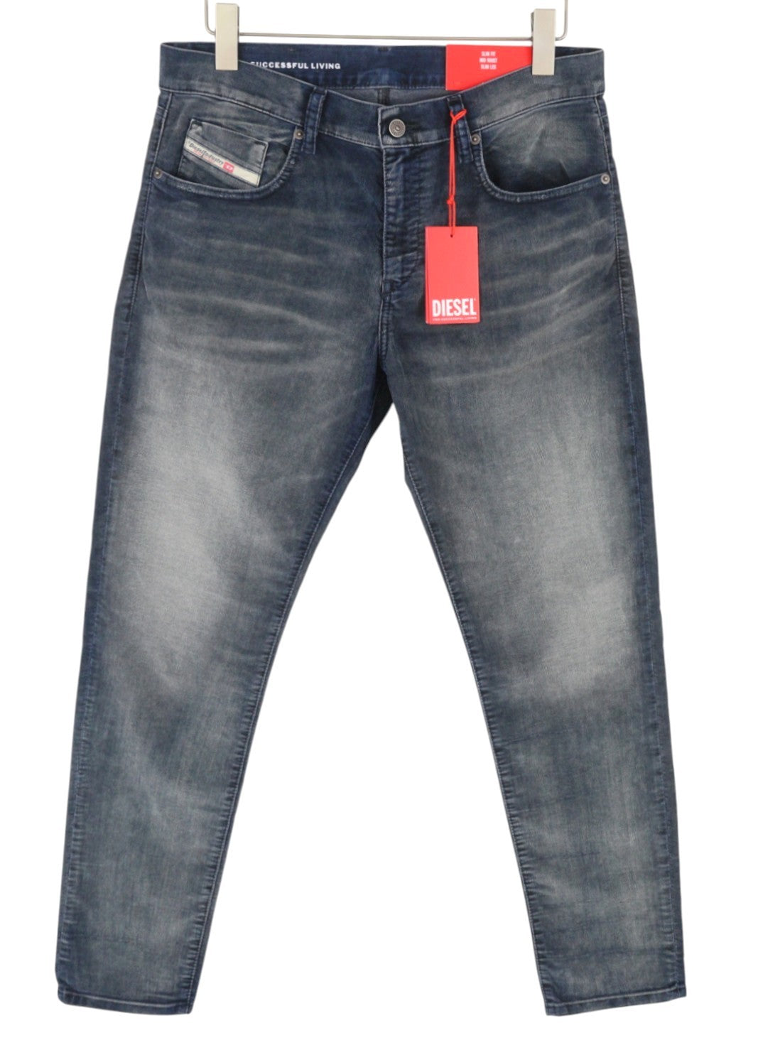 Diesel 2019 D-strukt 068jf Herenbroekblauw Corduroy Slim Fit Rrp225