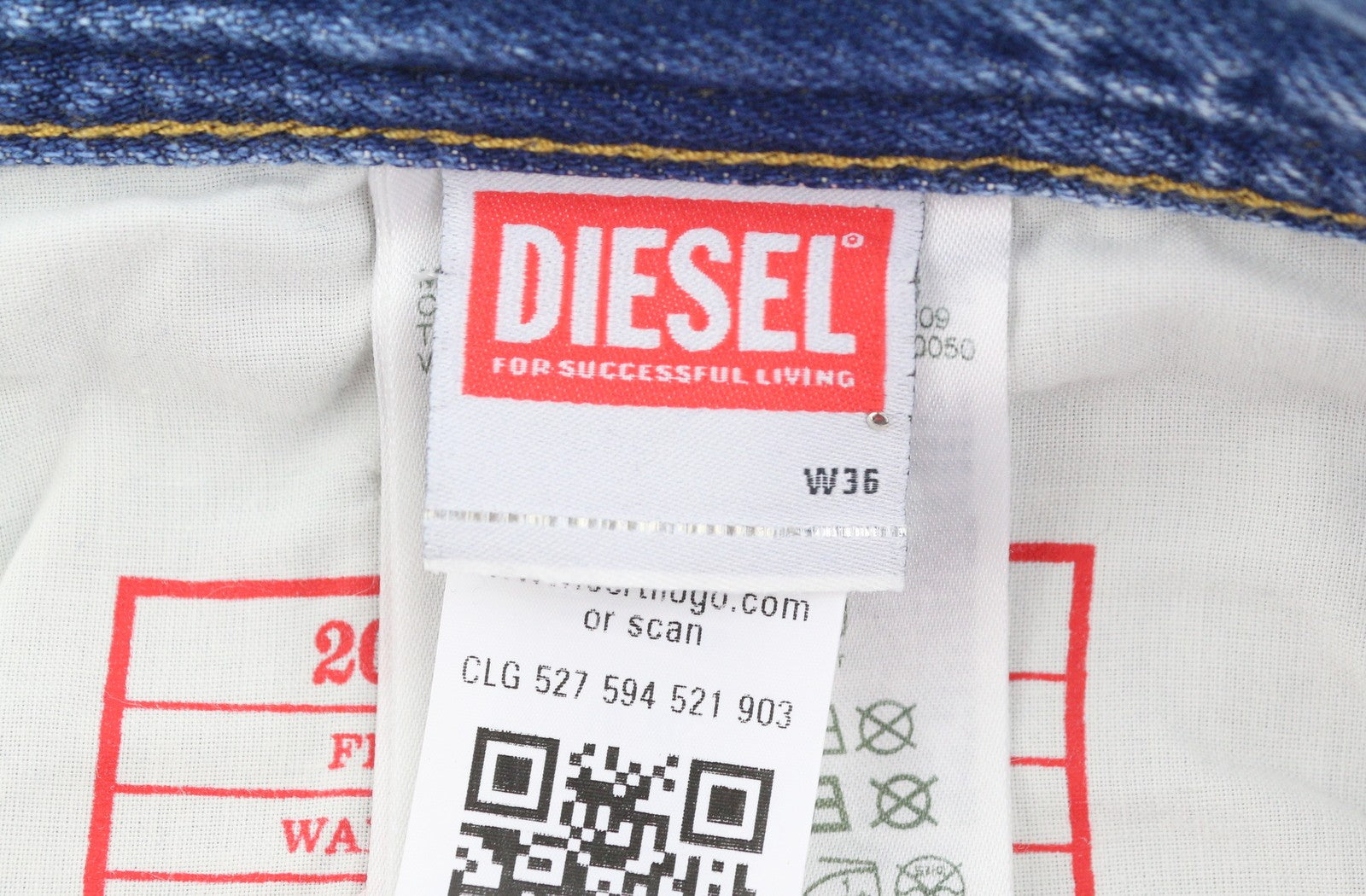 Diesel 2003 D-finitive 09h95 Blugi pentru bărbați, albastru, obișnuit, croire conică Rrp195
