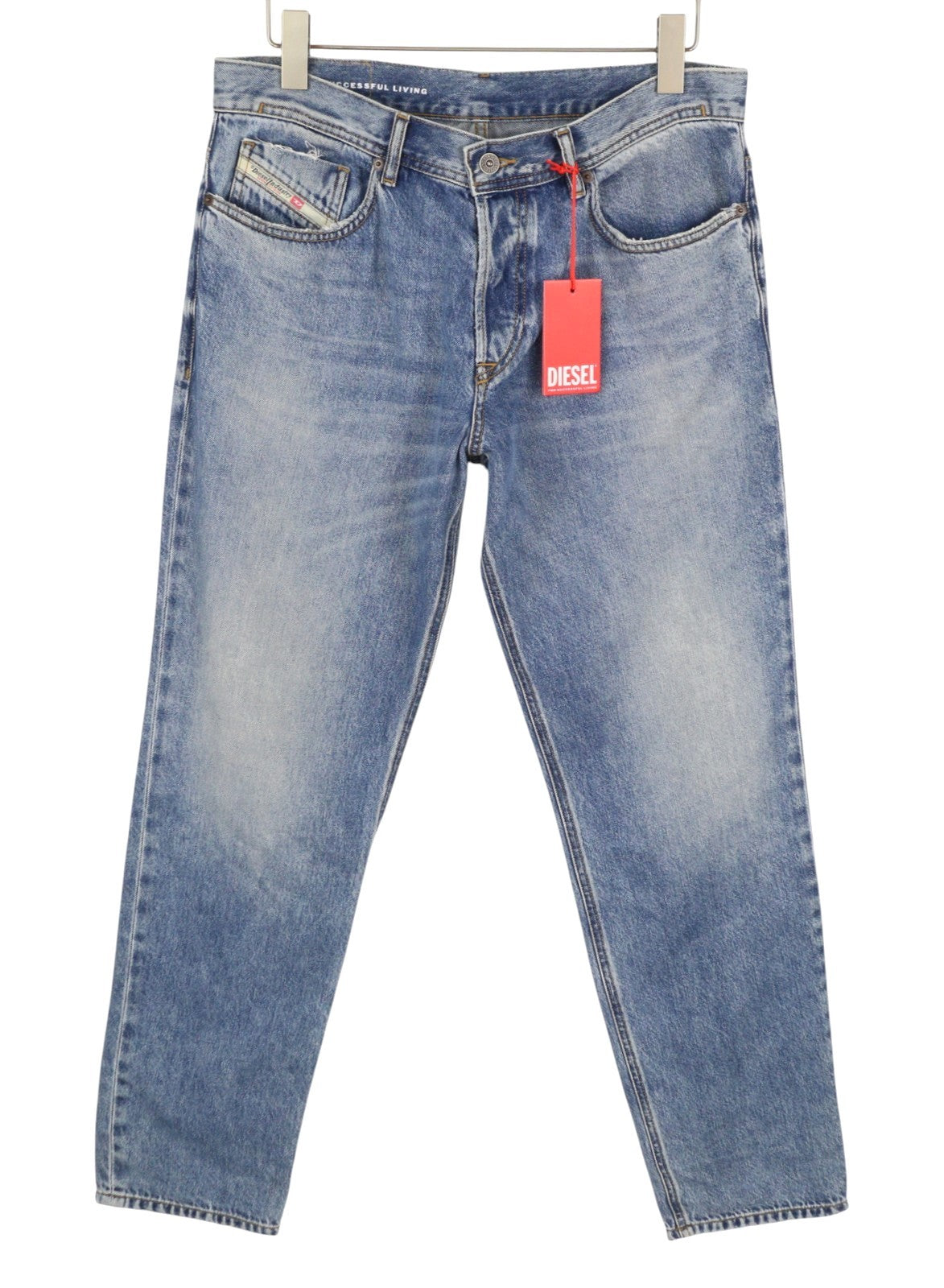 Diesel 2003 D-finitive 09h95 Herren Jeansblau Faded Tapered Fit UVP195