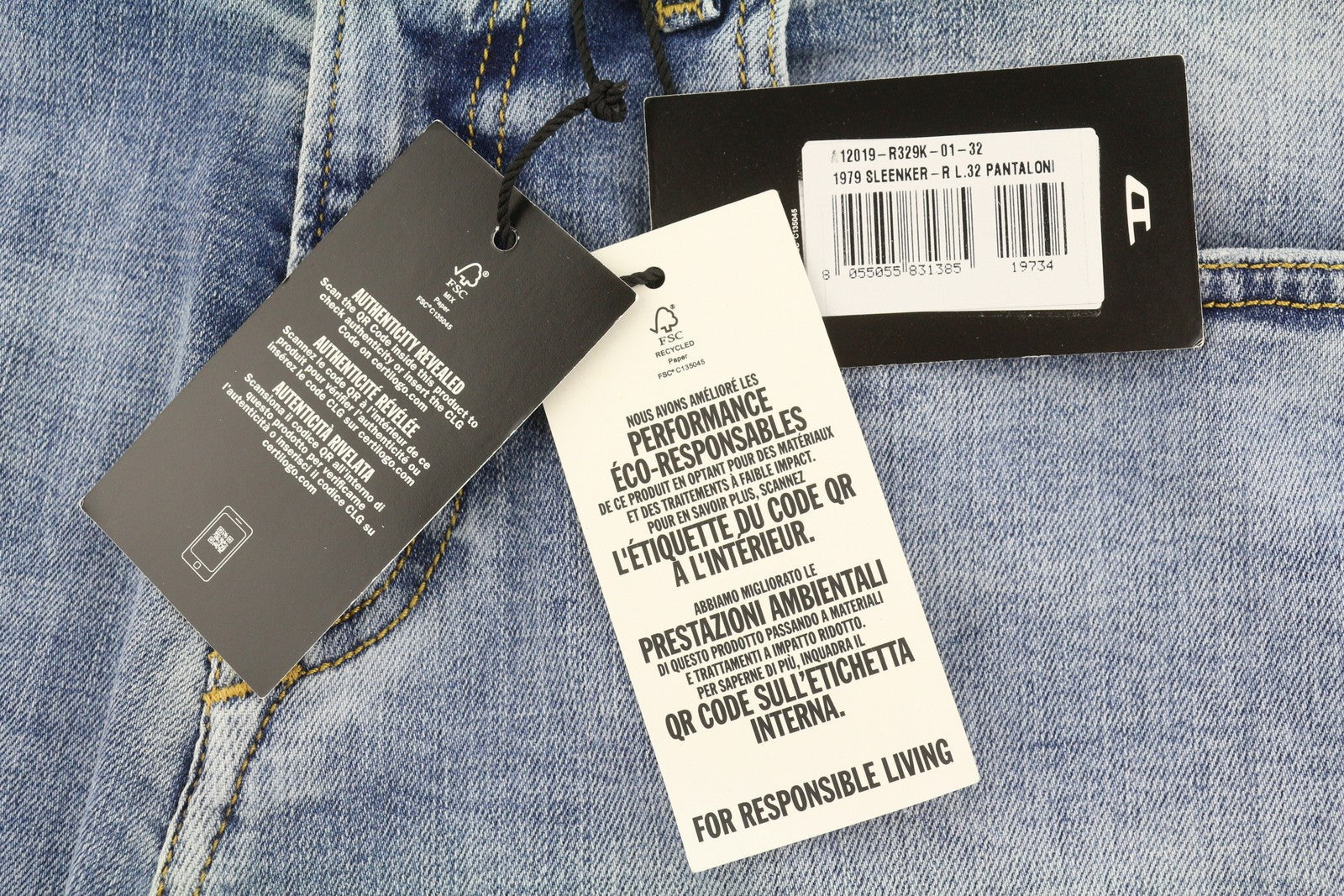Diesel 1979 Sleenker R329k Men Jeansblue Faded Skinny Fit Rrp195