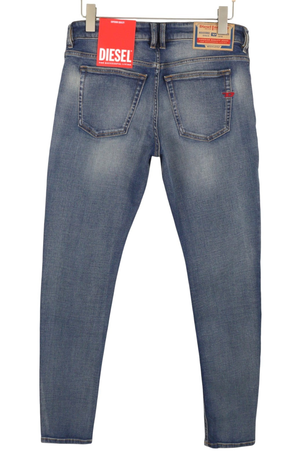 Diesel 1979 Sleenker 0pfaw Jeans bleu délavé skinny taille basse Rrp175