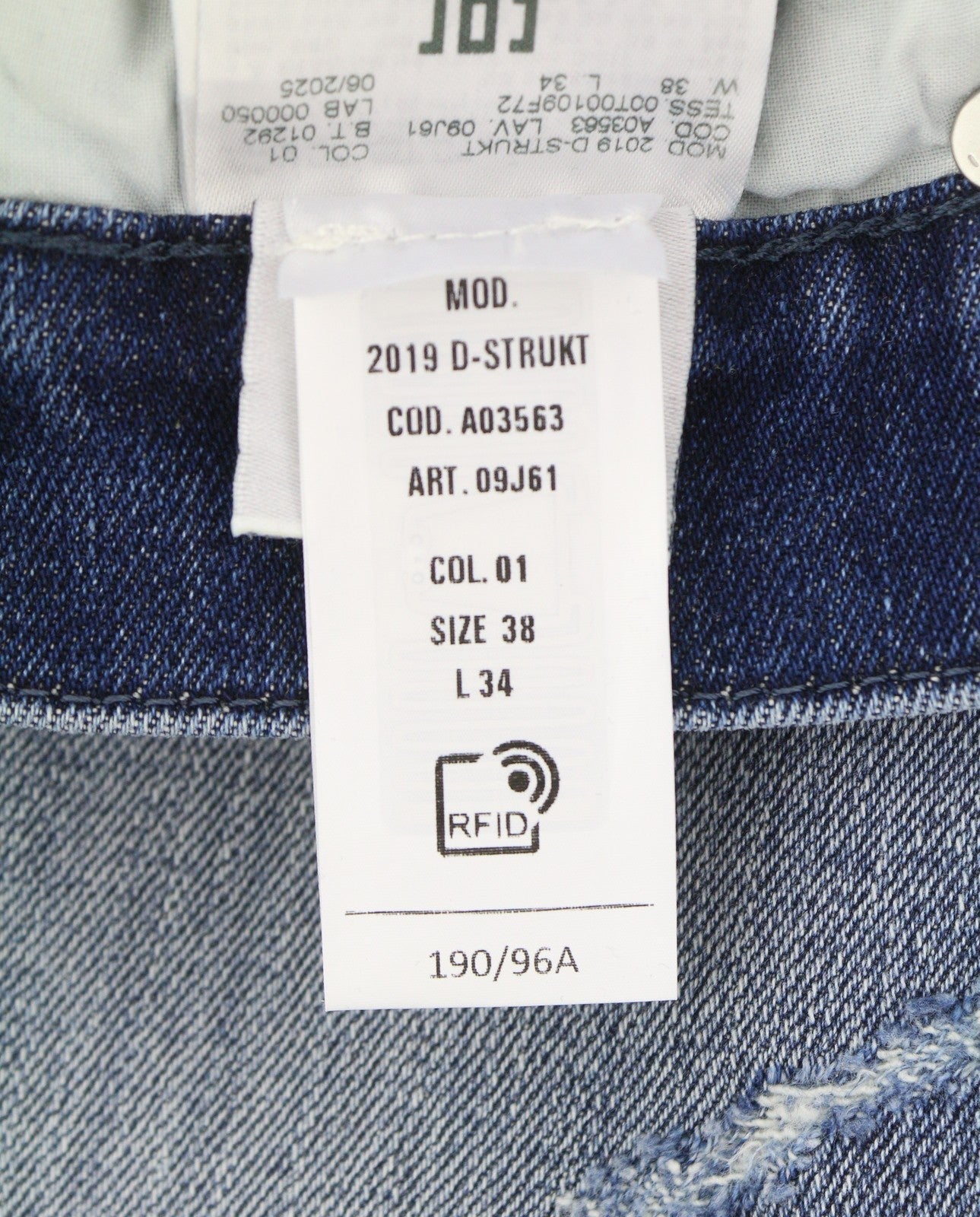 Diesel 2019 D-strukt 09j61 Hombre Jeansblue Faded Distress Slim Rrp195
