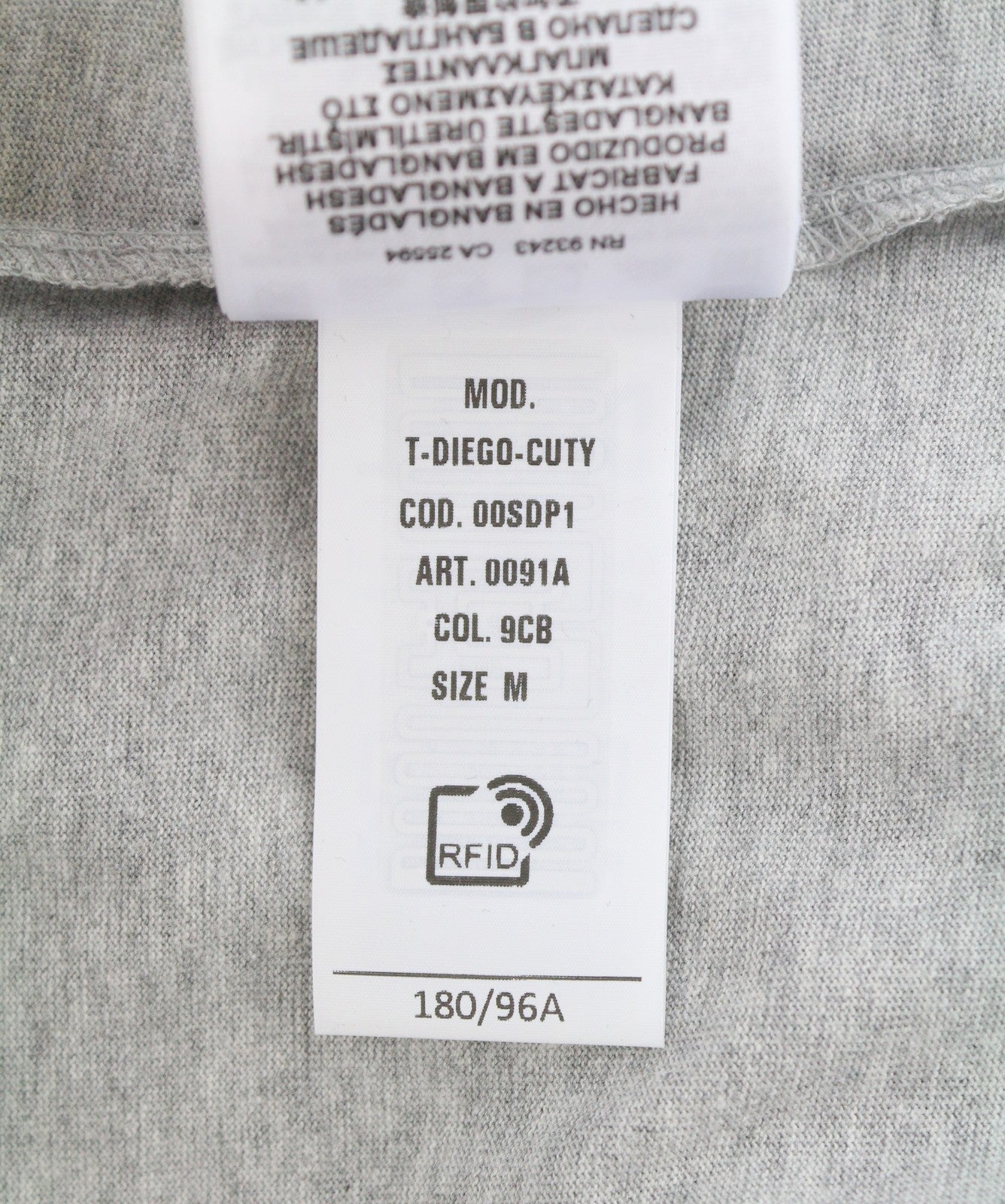 Diesel T-diego-cuty T-shirt homme gris chiné col rond manches courtes