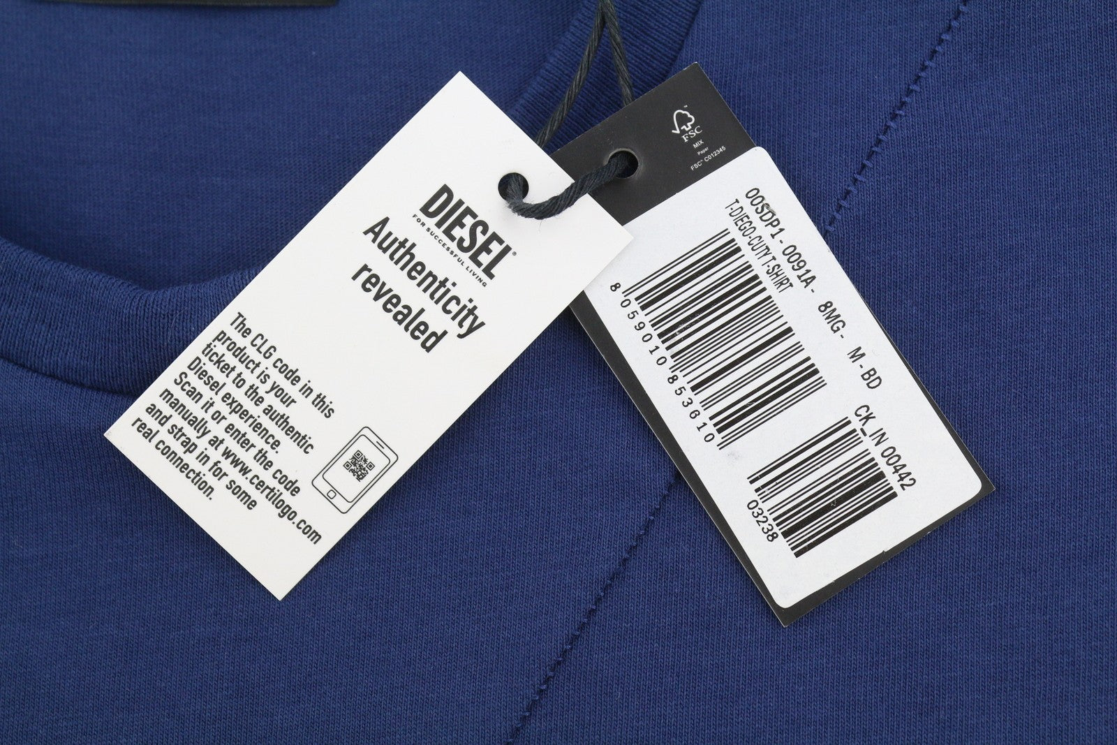 Diesel T-diego-cuty Pánské tričkomodré Bavlna Tricot Crew Krátký rukáv