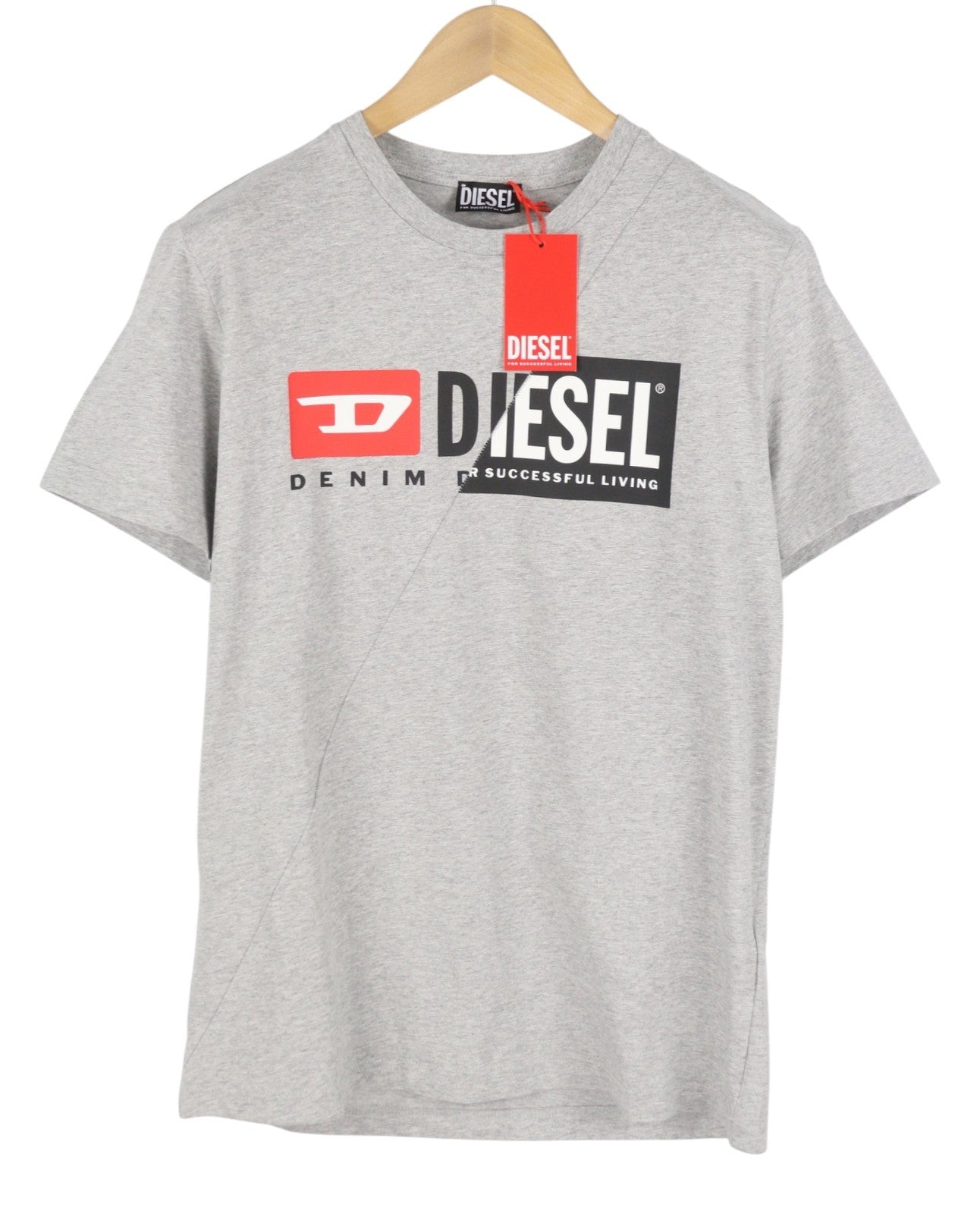 Diesel T-diego-cuty T-shirt homme gris chiné col rond manches courtes