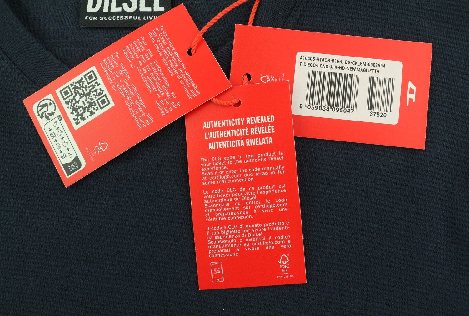 Diesel T-diego-long-a-r-hd-új férfi pólósötétkék, nyakba húzható