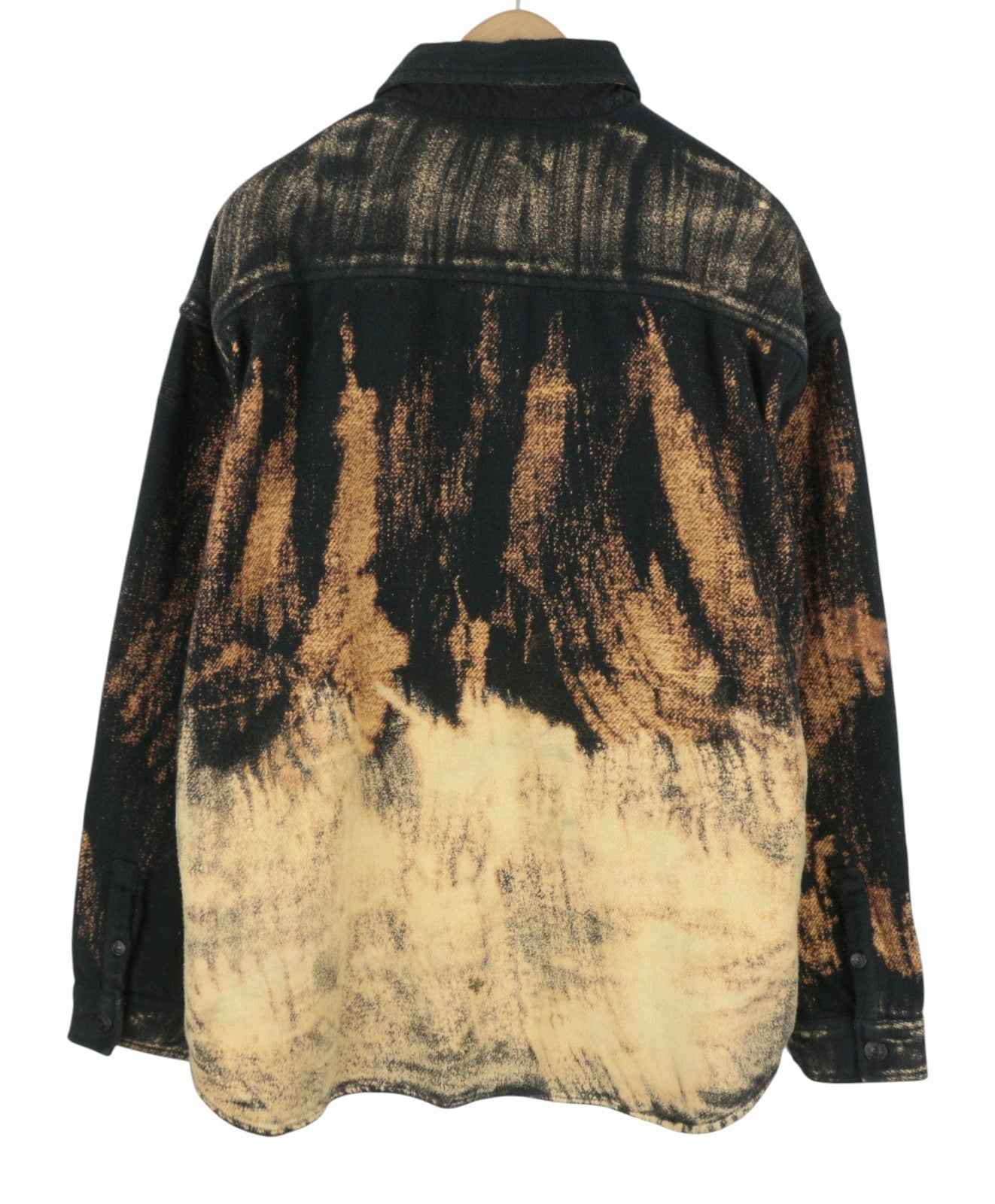 Diesel S-jan Men Jacketblack Printed Fleece Thick Overshirt Rrp295