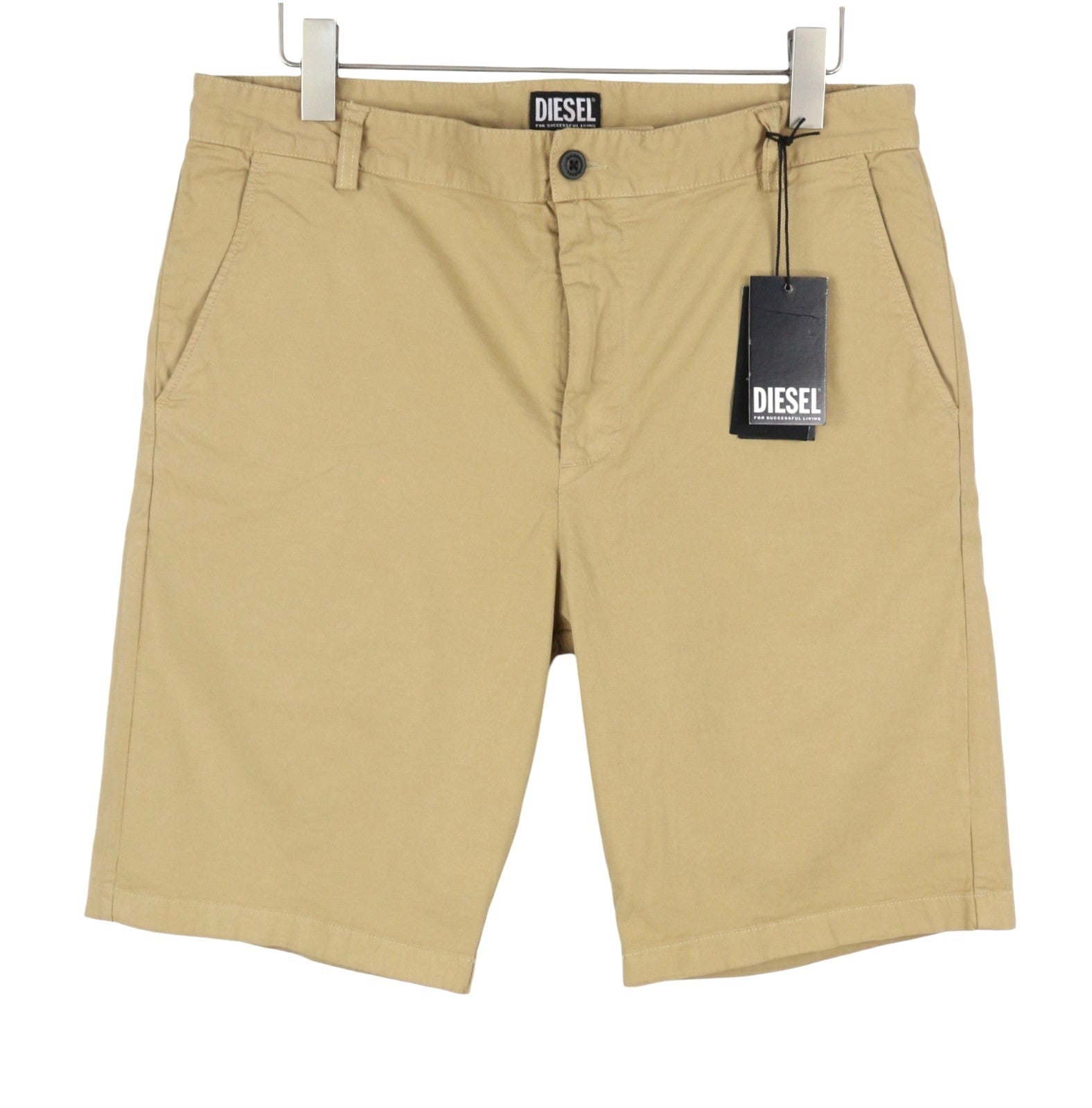 Diesel P-lars-short-in herenshorts 52bruine klassieke chino met ritssluiting Rrp120
