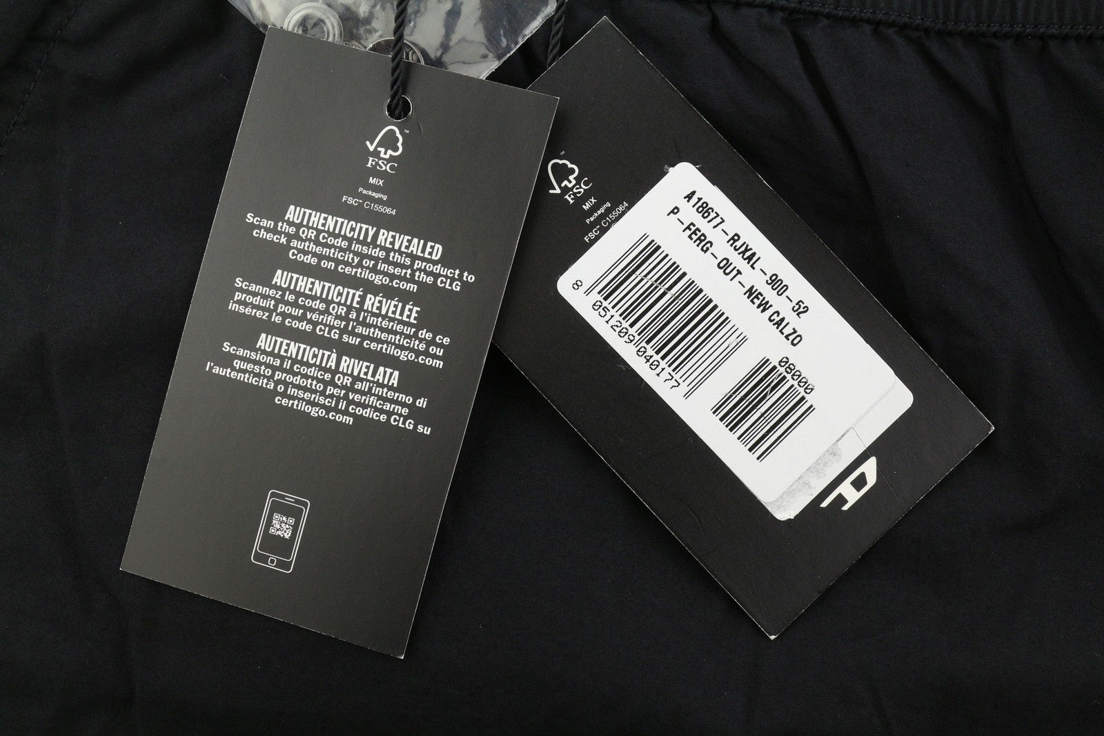 Diesel P-ferg-out-nye Herreshorts 52sort Elastisk snøre i taljen Rrp120