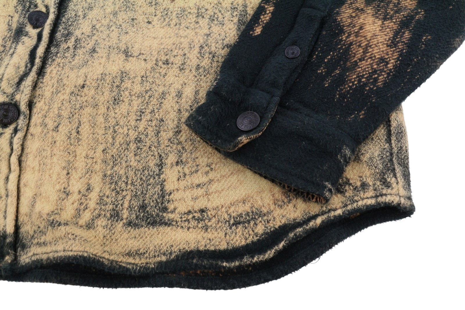 Diesel S-jan Men Jacketblack Printed Fleece Thick Overshirt Rrp295