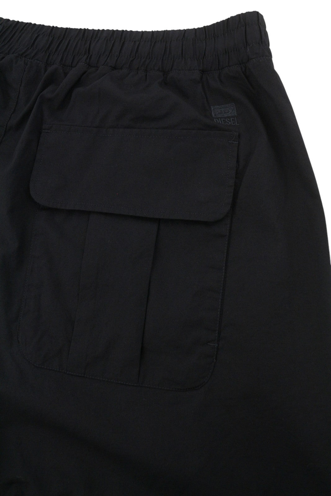Diesel P-fergshort-plain Men Shorts 52black Elastická šňůrka v pase Rrp175