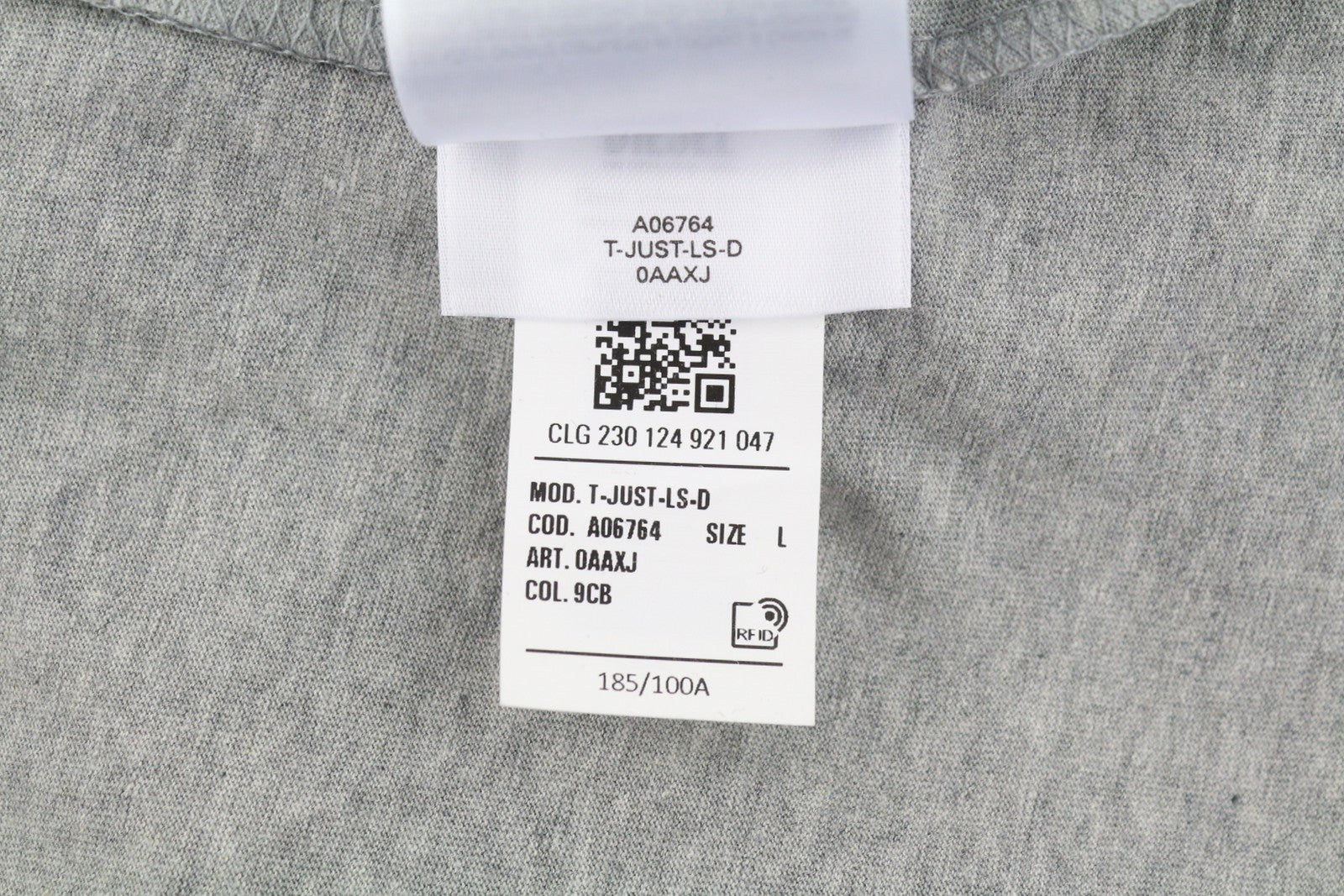 Diesel T-just-ls-d Heren T-shirt grijs gemêleerd ronde hals lange mouw