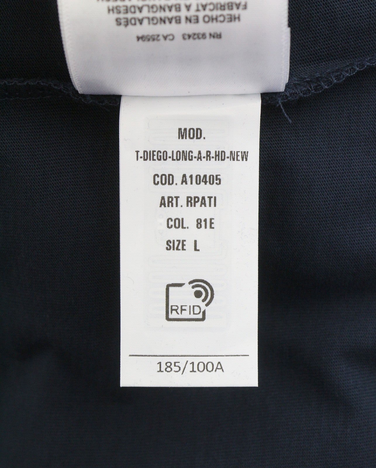 Diesel T-diego-long-a-r-hd Men T-shirtdark Blue Crew Neck Pull On