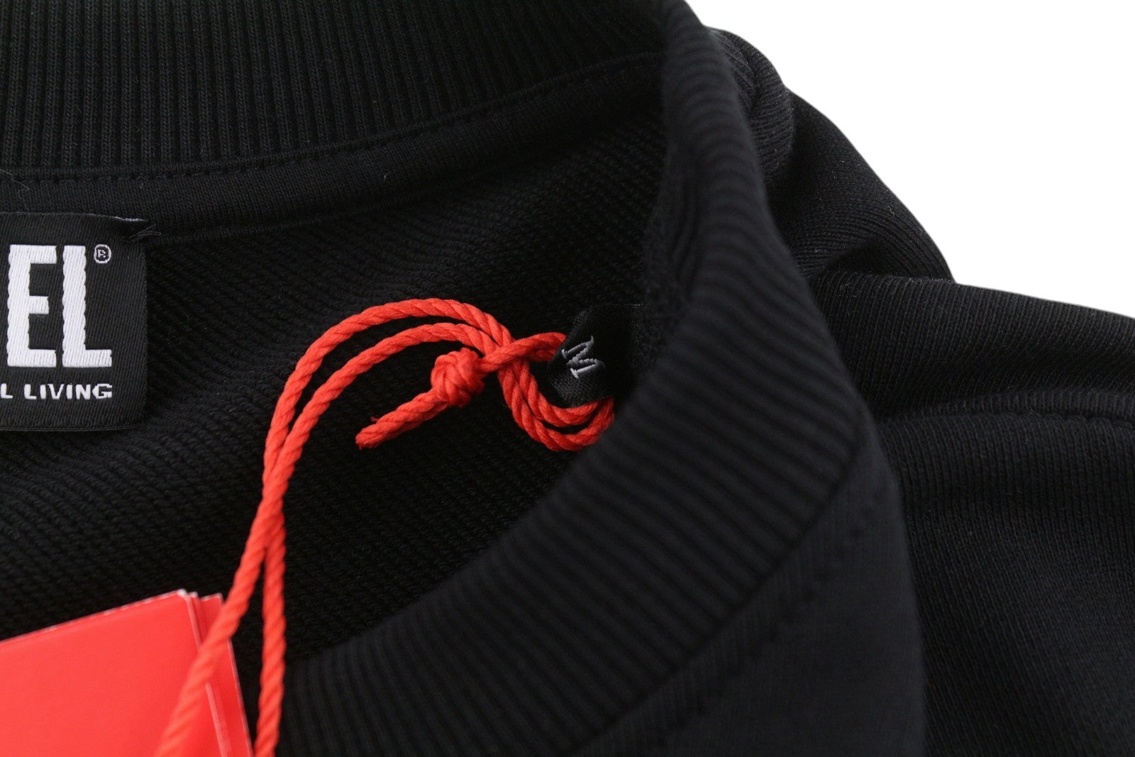 Diesel S-ginn-ps Sudadera De Hombre Negro Algodón Cuello Redondo Pull On Rrp175