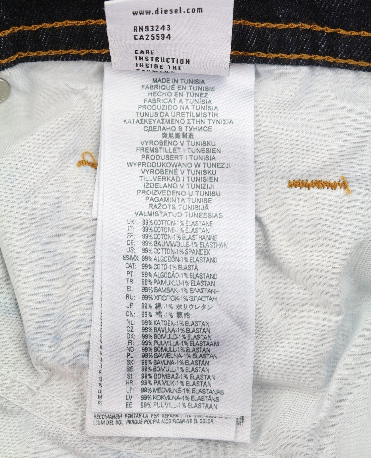 Diesel Thommer R07r2 Pánské Jeanstmavě modré Slim Fit Nízký pas Rrp150