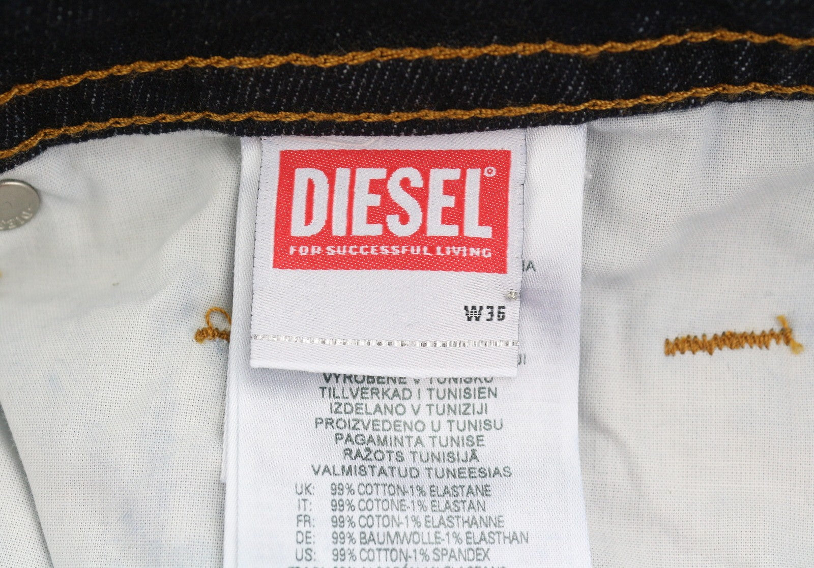 Diesel Thommer R07r2 Pánské Jeanstmavě modré Slim Fit Nízký pas Rrp150