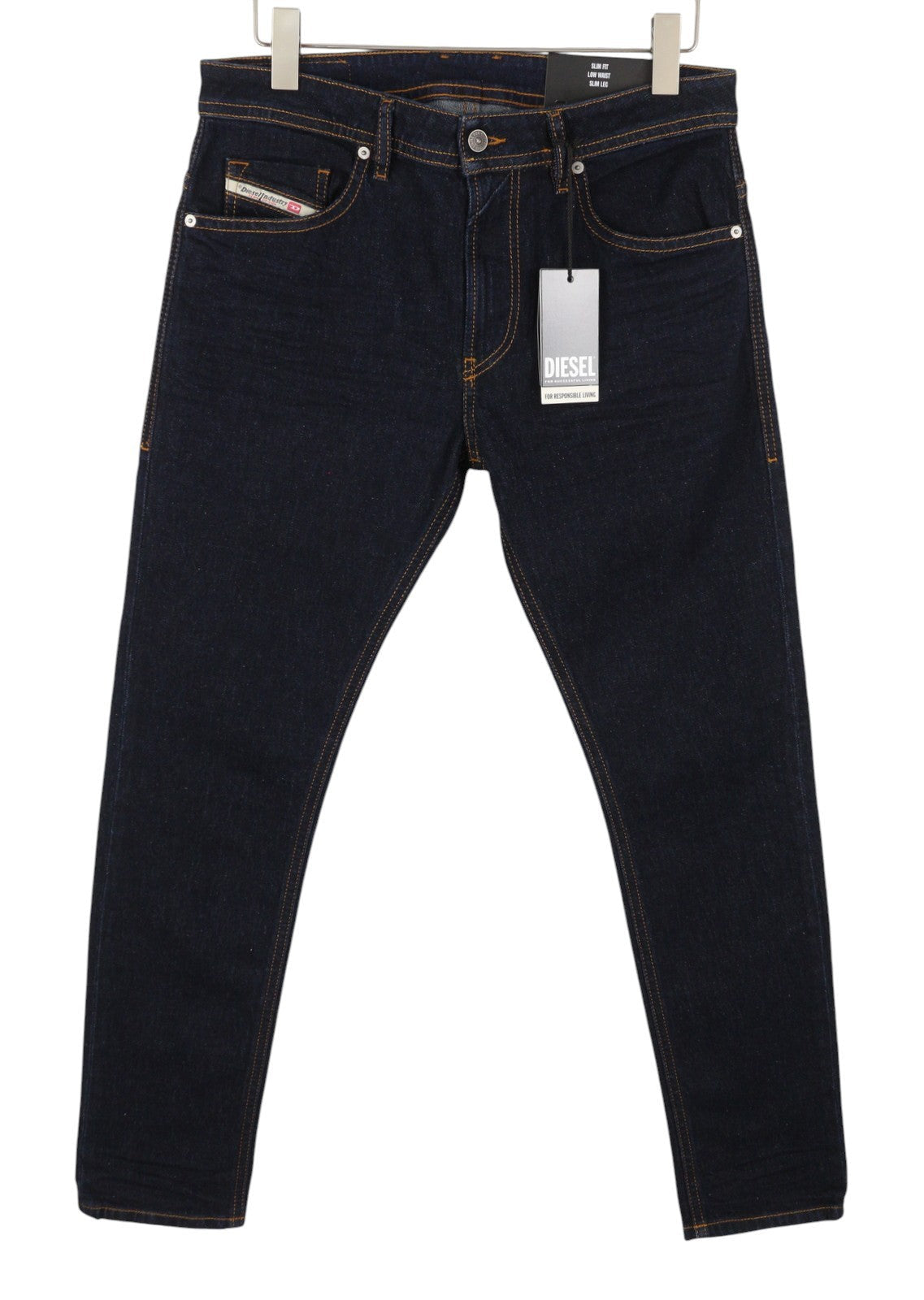 Diesel Thommer R07r2 Pánské Jeanstmavě modré Slim Fit Nízký pas Rrp150