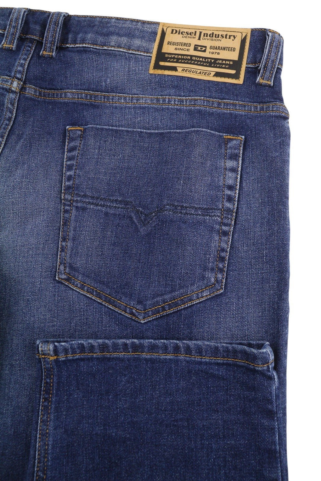 Diesel Safado-x R608l mænd jeansblå falmede knurhår lige Rrp175