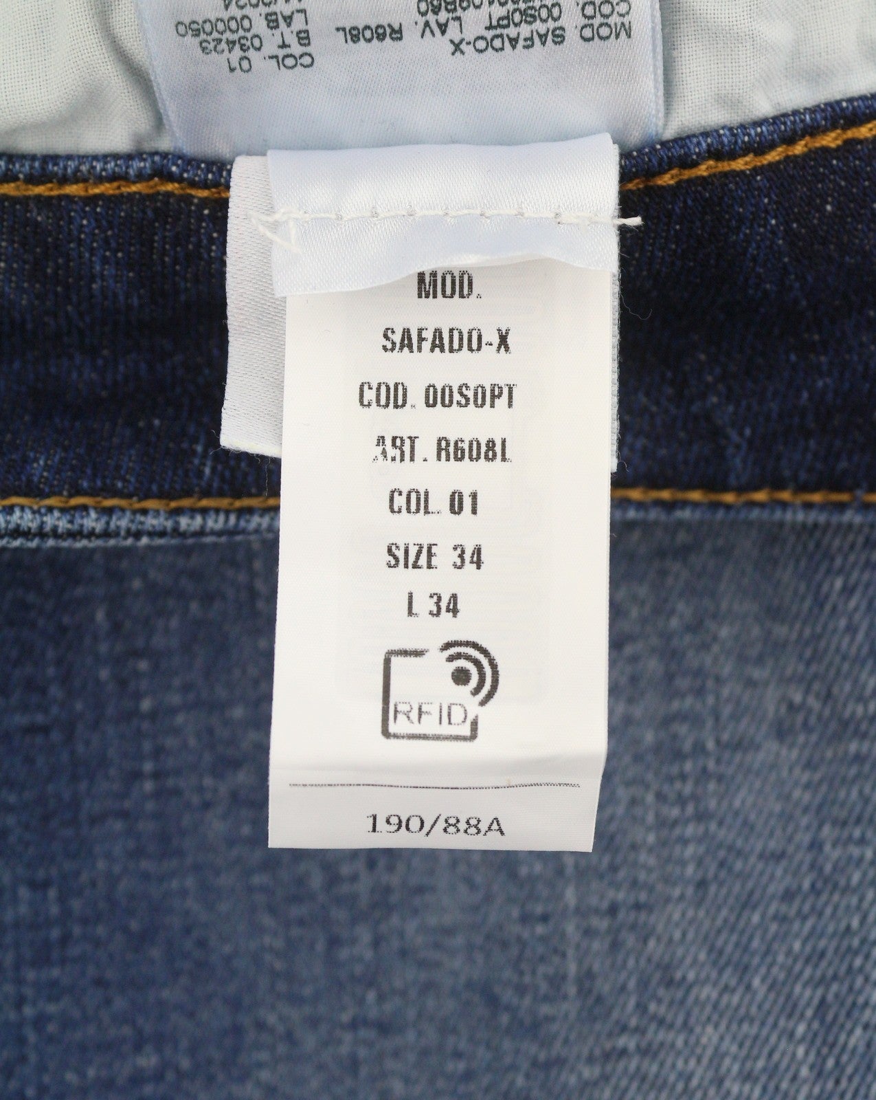 Diesel Safado-x R608l mænd jeansblå falmede knurhår lige Rrp175