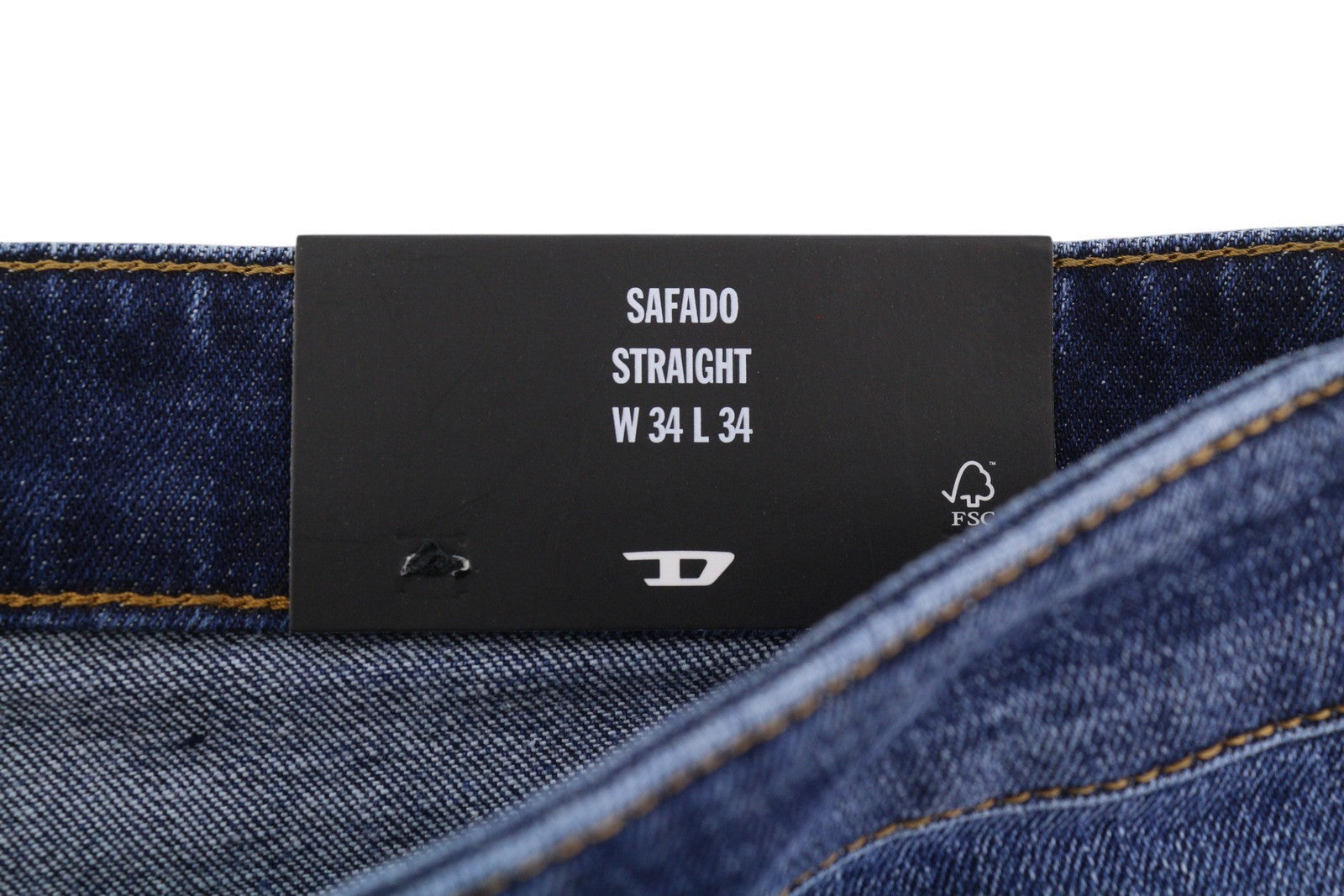 Diesel Safado-x R608l mænd jeansblå falmede knurhår lige Rrp175