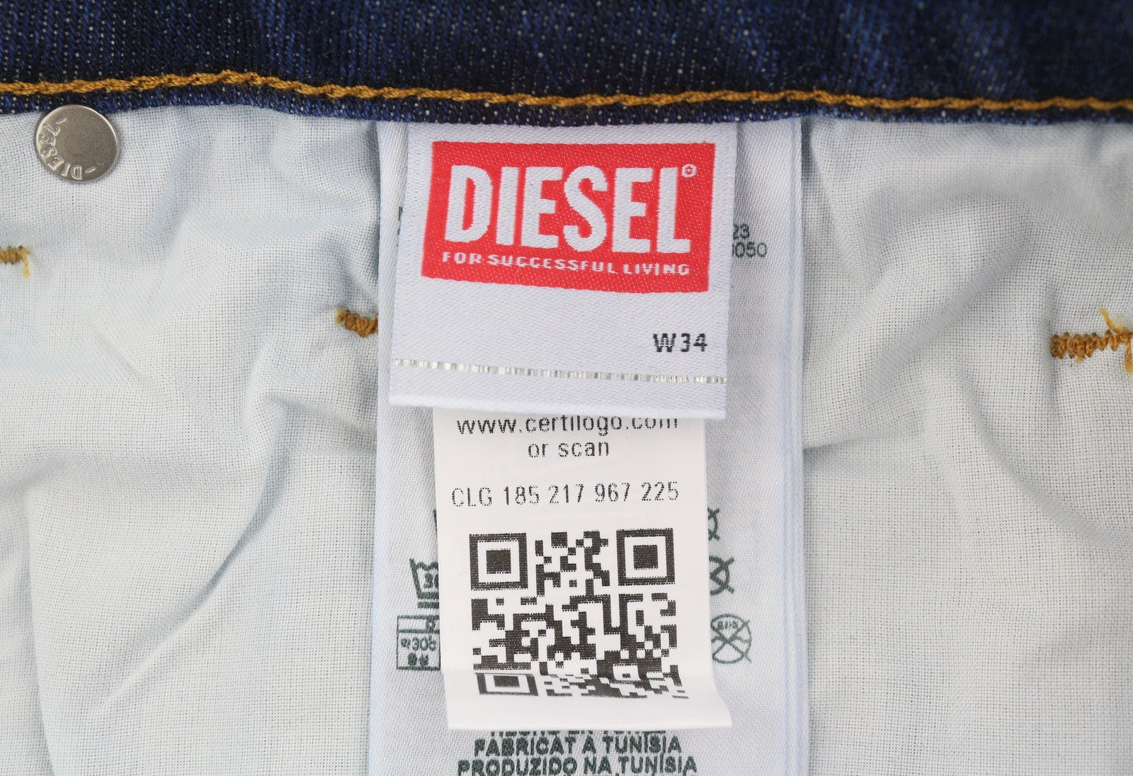 Diesel Safado-x R608l mænd jeansblå falmede knurhår lige Rrp175