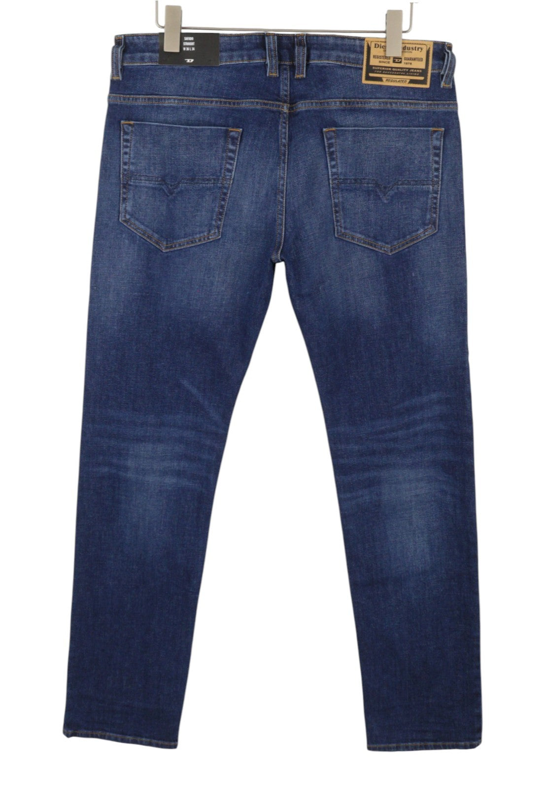 Diesel Safado-x R608l mænd jeansblå falmede knurhår lige Rrp175