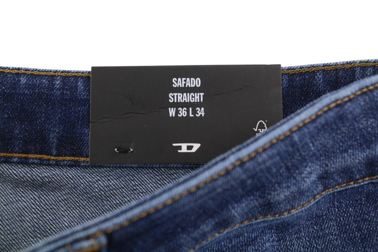 Diesel Safado-x R608l mænd jeansblå falmede knurhår lige Rrp175