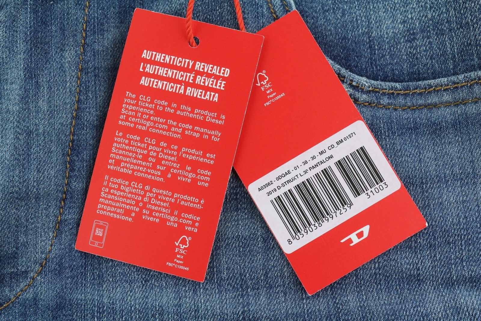 Diesel 2019 D-strukt 0dqae Men Jeansblue Faded Sim Fit Rrp175