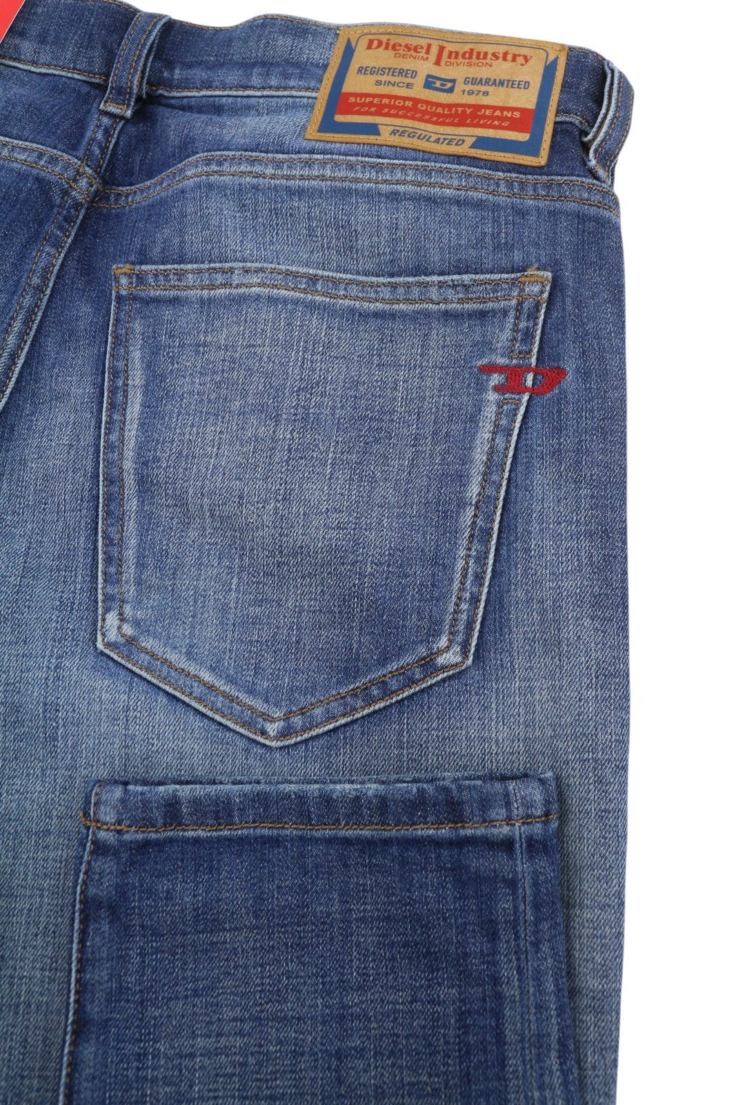 Diesel 2019 D-strukt 0dqae Men Jeansblue Faded Sim Fit Rrp175