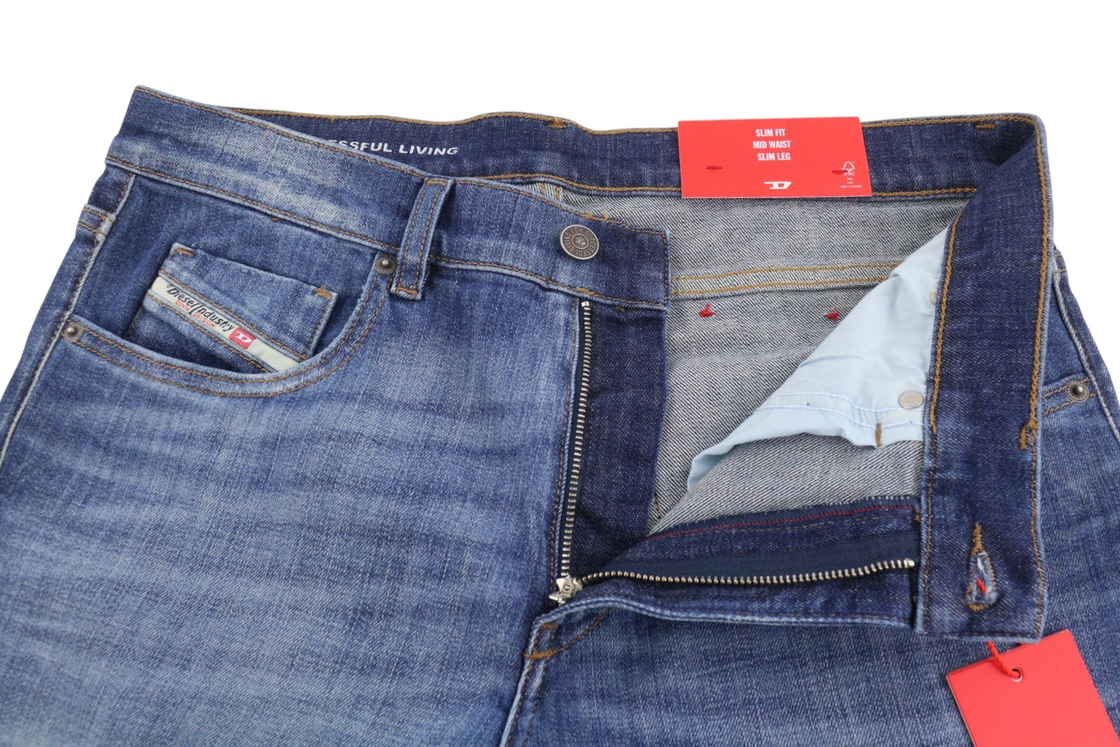 Diesel 2019 D-strukt 0dqae Men Jeansblue Faded Sim Fit Rrp175