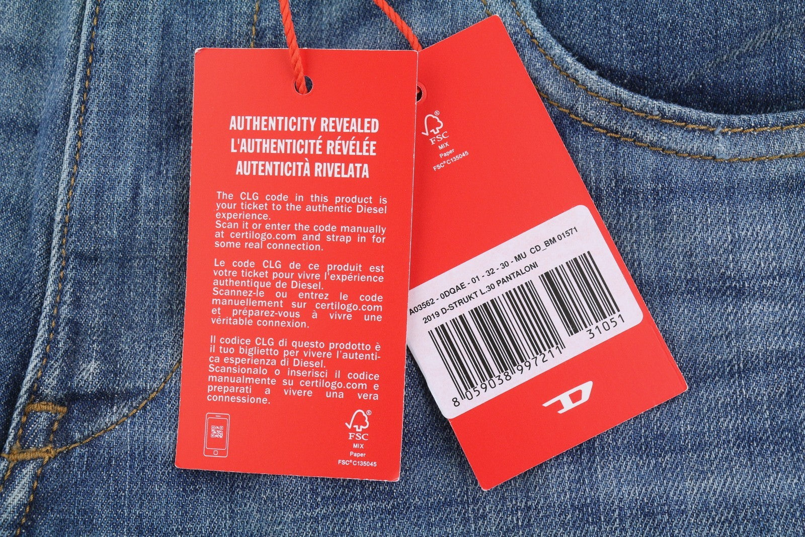 Diesel 2019 D-strukt 0dqae Men Jeansblue Faded Sim Fit Rrp175