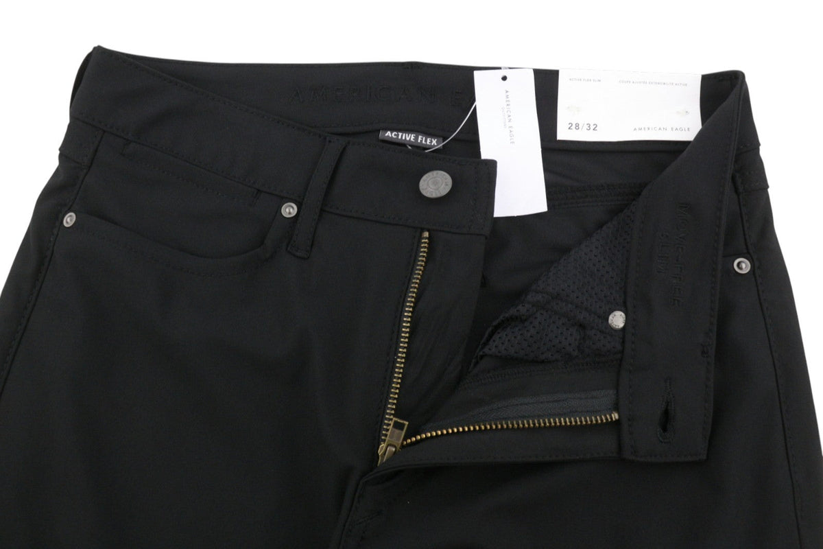 American Eagle Outfitters Active Flex Slim Men ByxorBlack Zip Fly