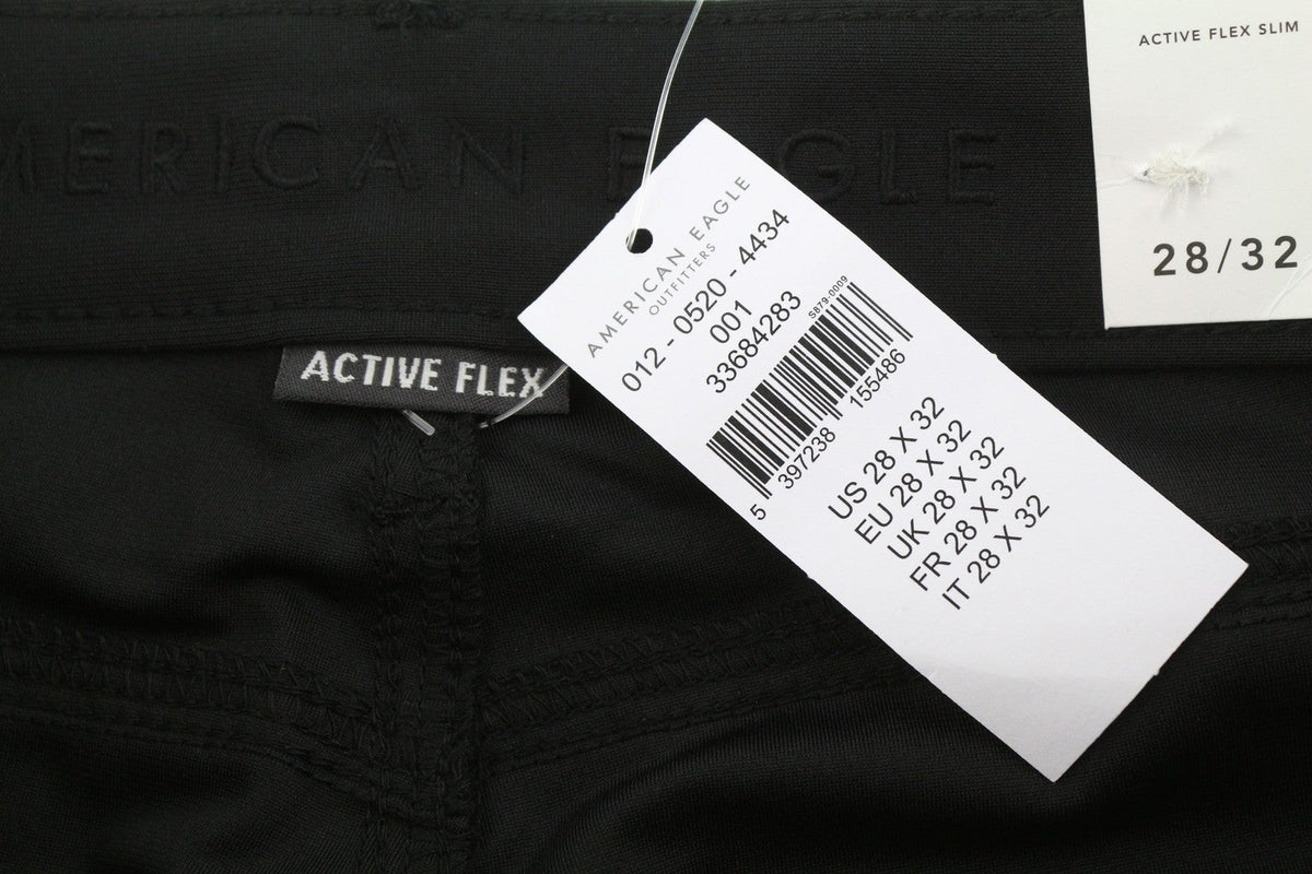 American Eagle Outfitters Active Flex Slim Men ByxorBlack Zip Fly