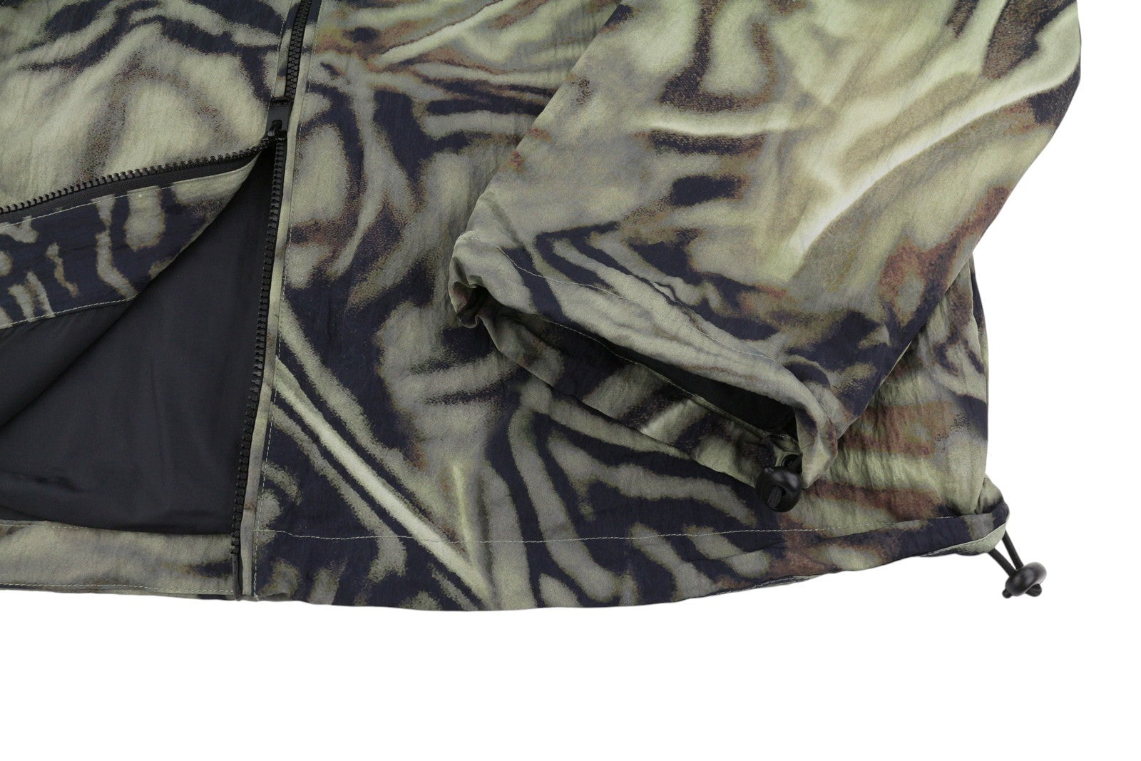 Diesel J-Leopold-Zebra Herrenjacke, grüner Kapuzen-Windjacke, leicht, RRP275